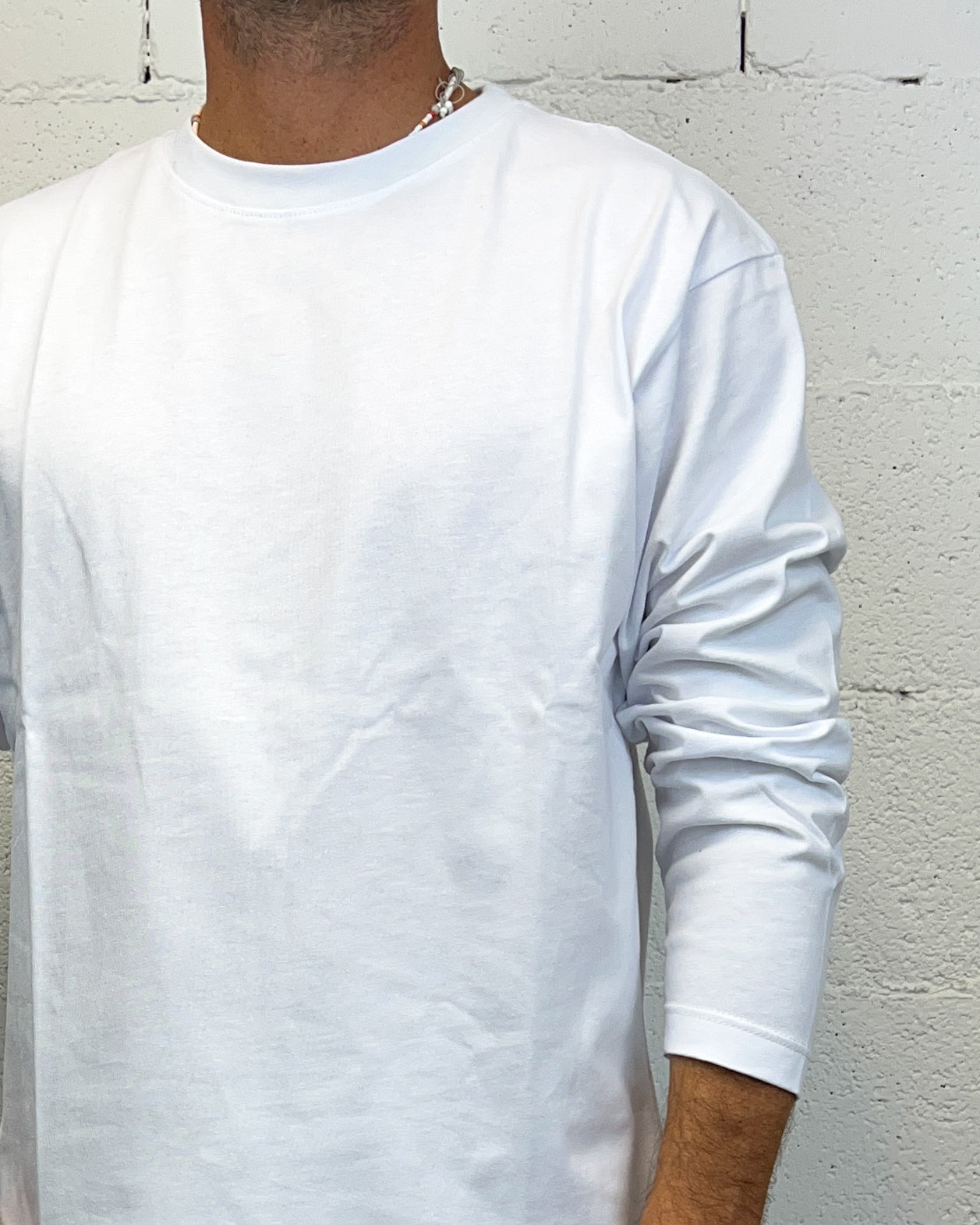 ONLYONE DROPIN maglia manica lunga boxy bianca