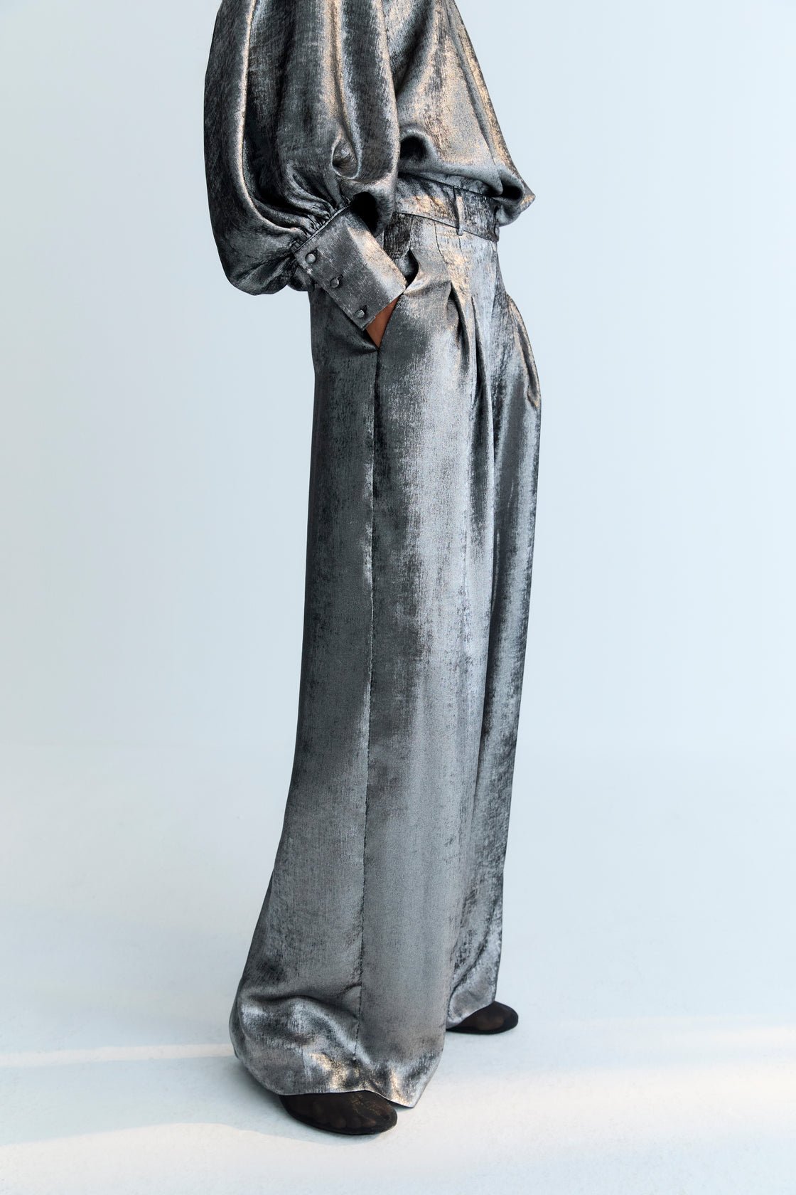 The New Society Uxia pantalone donna Silver satinato