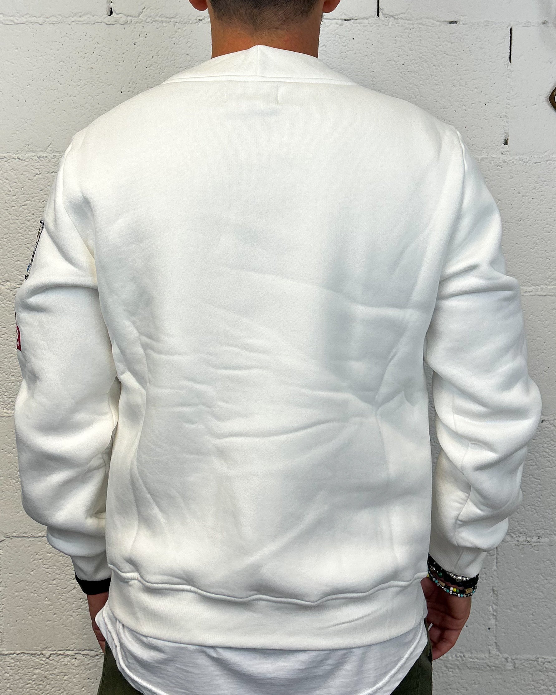 ONLYONE BL11 Patch Cropped felpa off-white