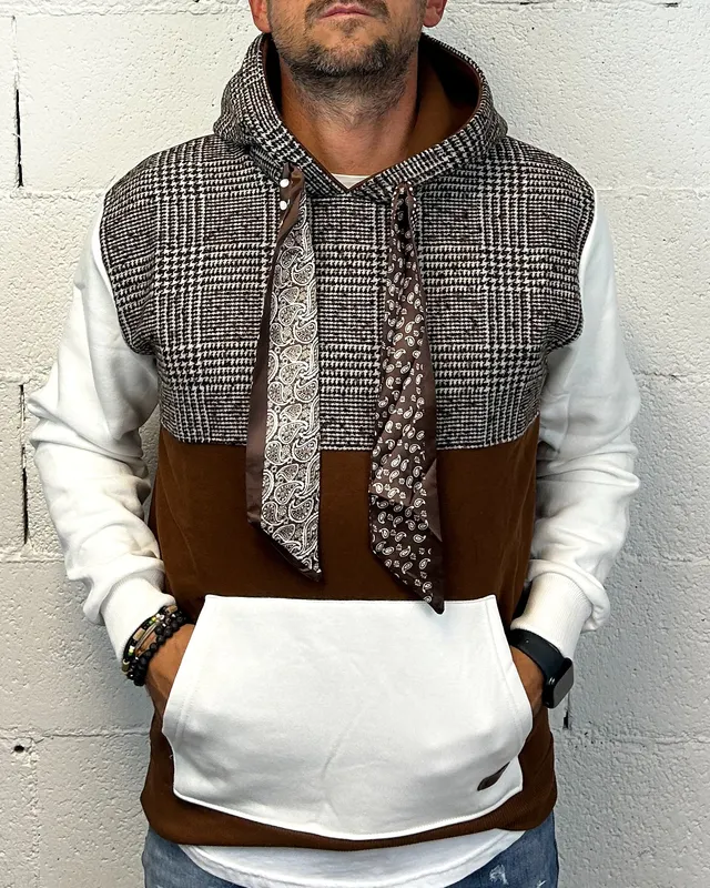 ONLYONE OVER-D Combinata Tartan felpa vestibilita regolare