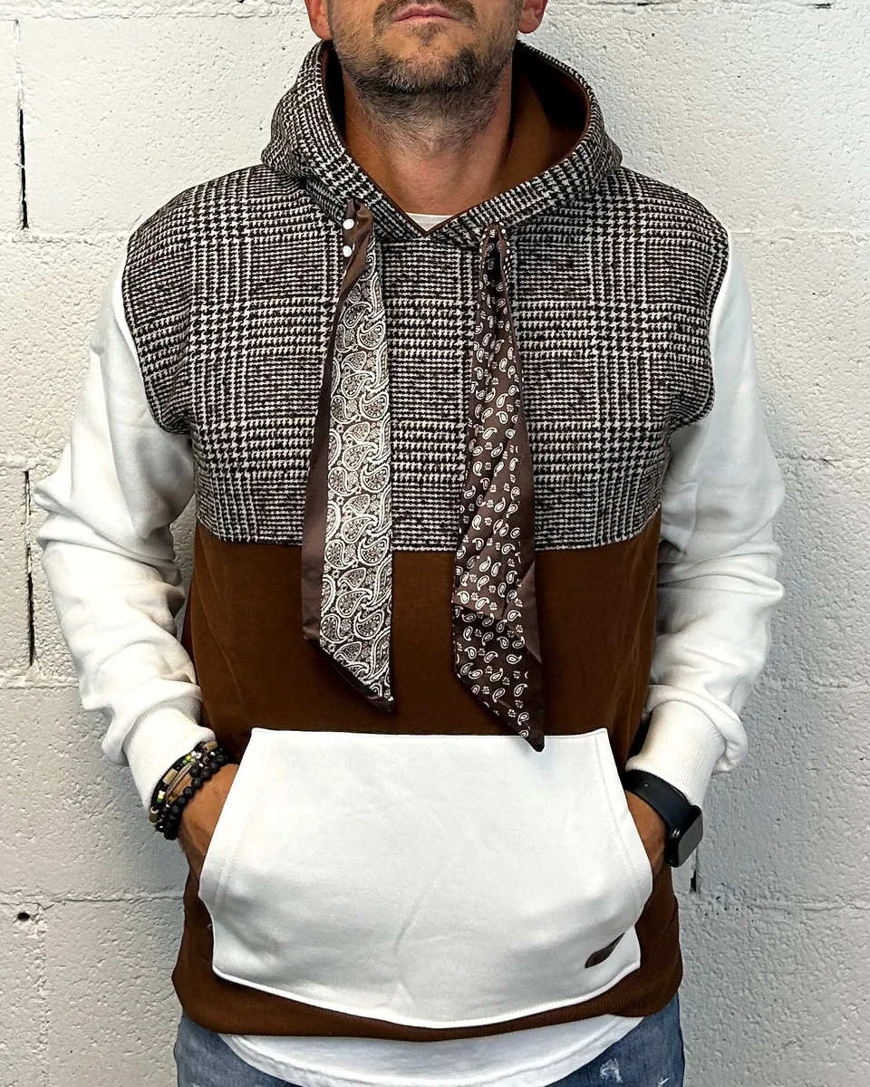 ONLYONE OVER-D Combinata Tartan felpa vestibilita regolare