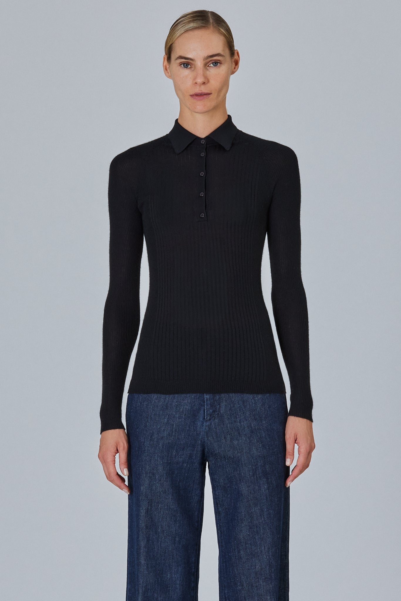Sa Su Phi Polo Maglia a Coste Cashmere Seta