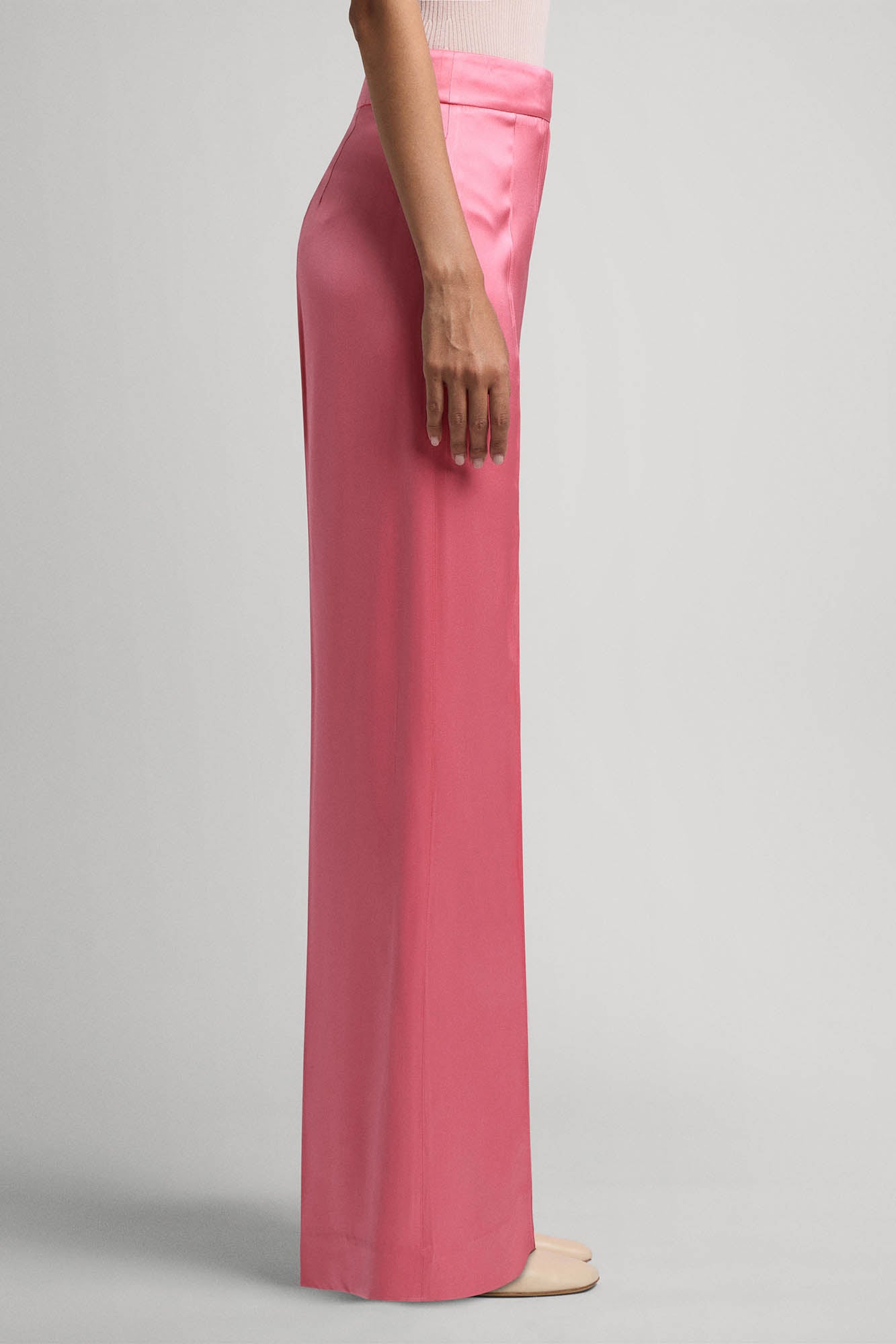 Sa Su Phi Andrea Pantaloni Dritti Rosa Peonia Satin