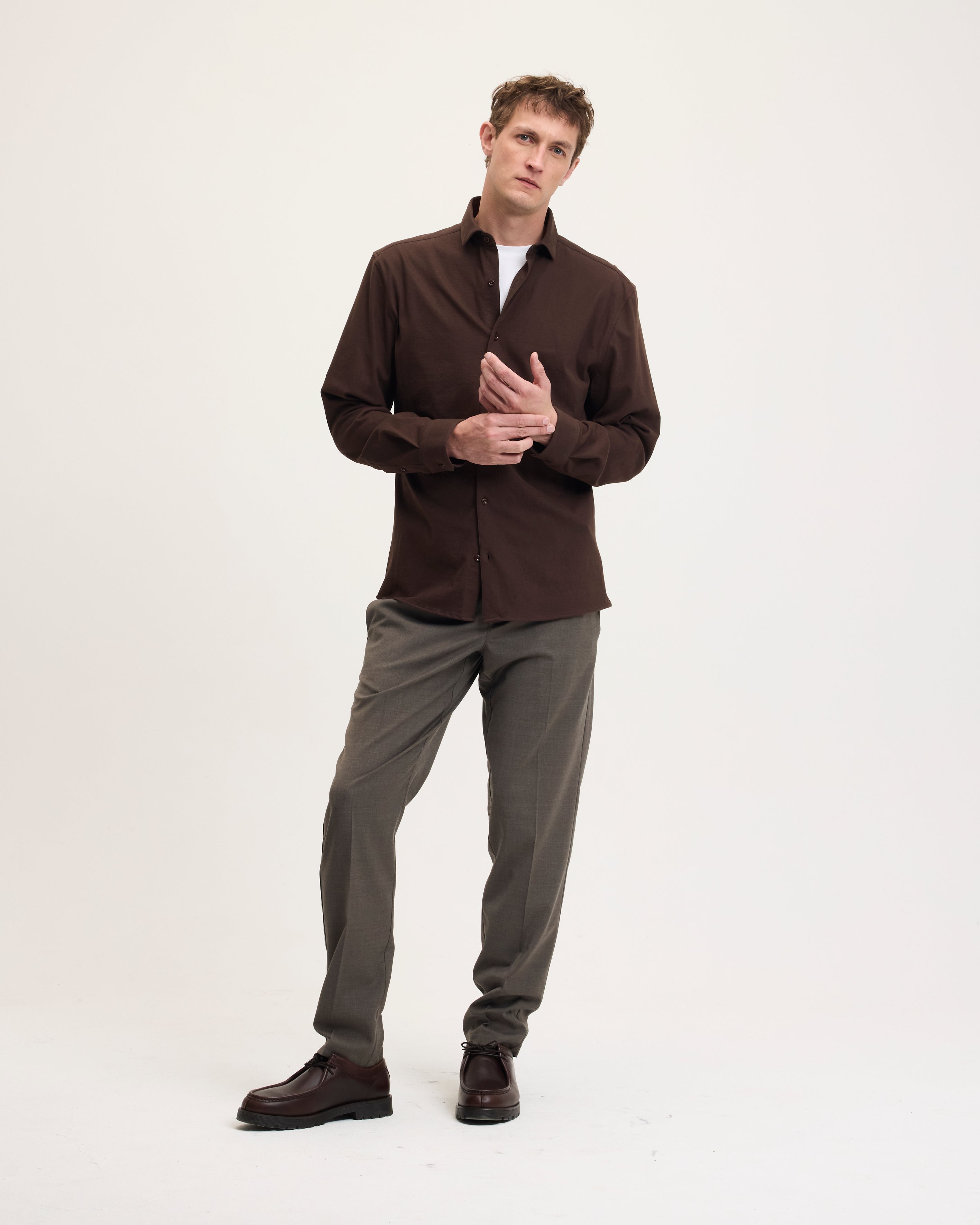 Goodpeople Stirr camicia jersey marrone