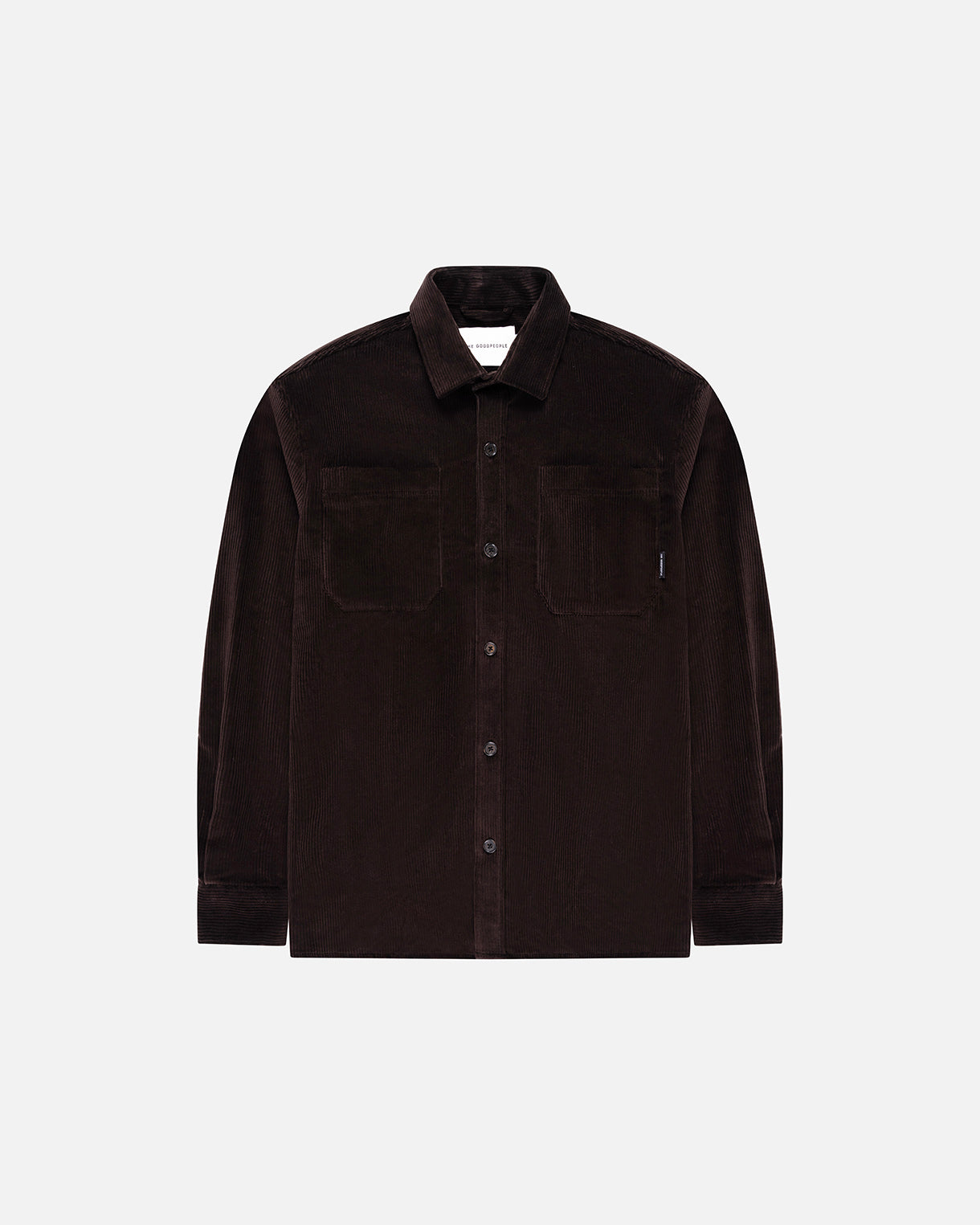Goodpeople Snewy camicia velluto marrone cioccolato