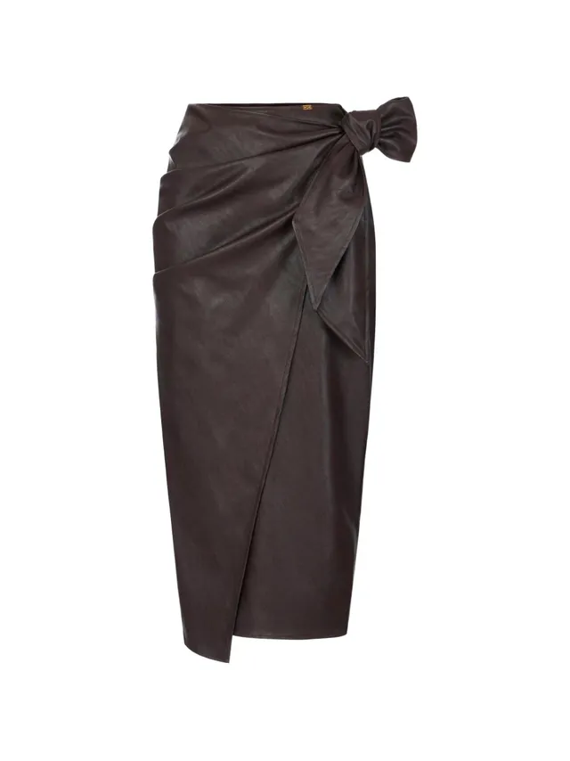 Elisabetta Franchi GO21866E2 Gonna Midi Marrone Donna
