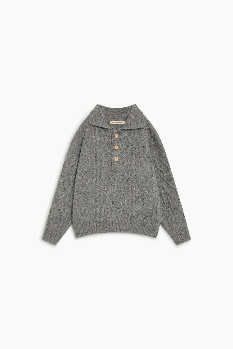 The New Society Solin Polo donna lana grigio melange caldo