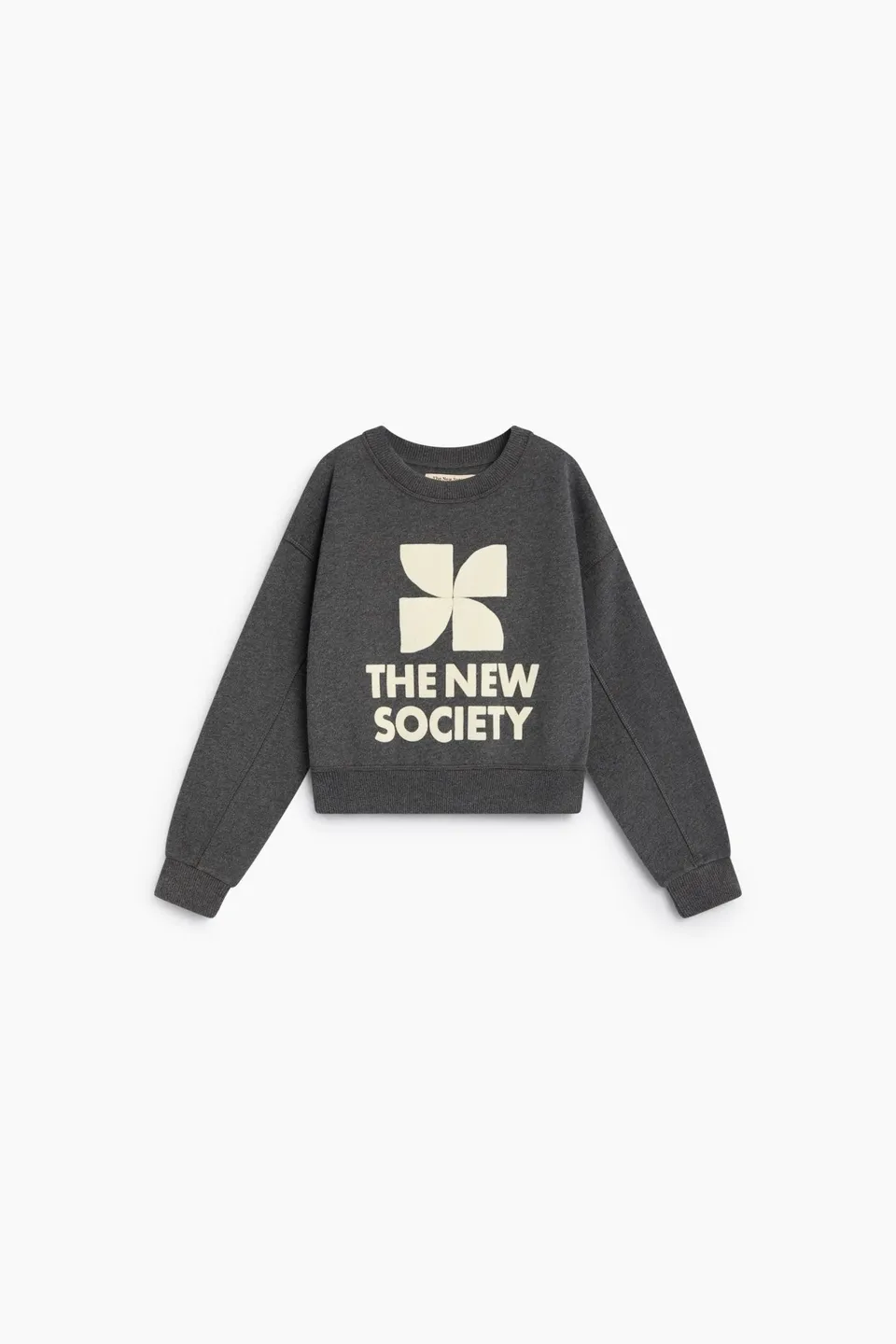 The New Society TNS Logo felpa ragazzo grigia cotone