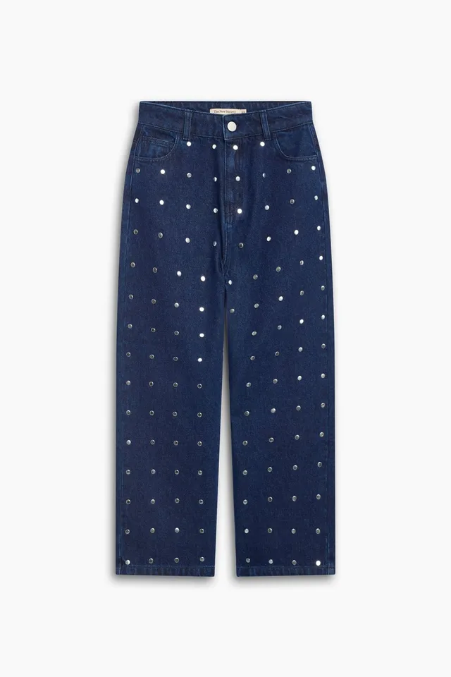 The New Society TNS Denim pantaloni teen borchie larghi