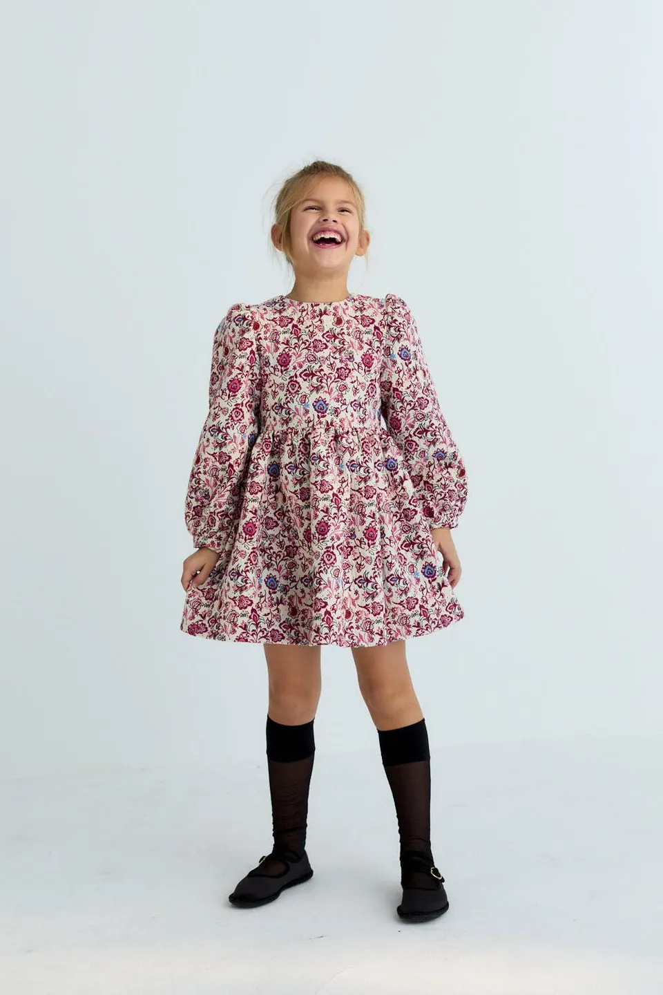 The New Society Clarissa abito bambina jacquard floreale