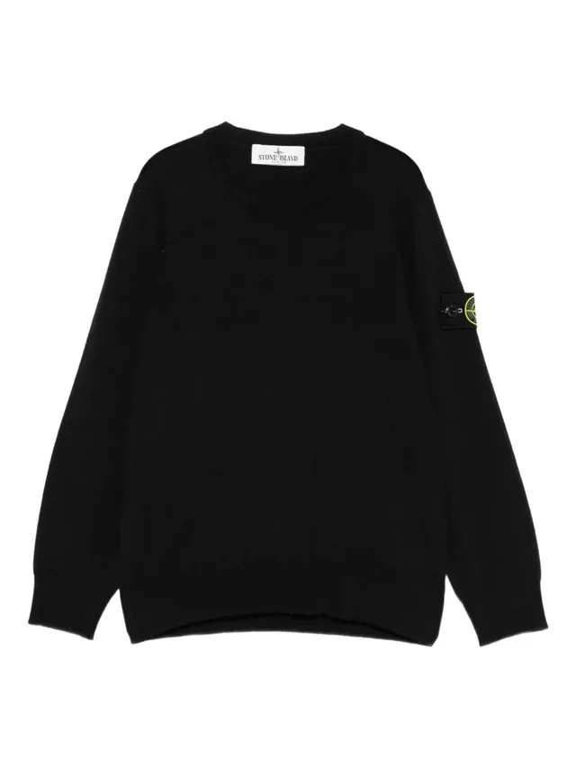 Stone Island Junior 5100009 felpa nera bambino compass