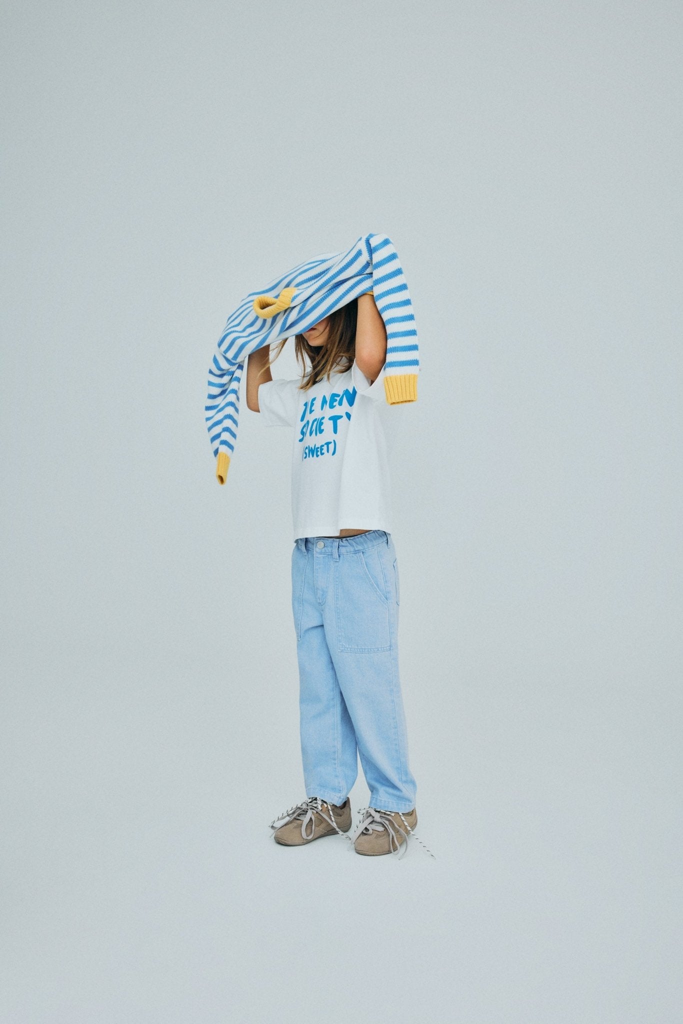 The New Society Ginger pantaloni bimbi denim chiaro baggy