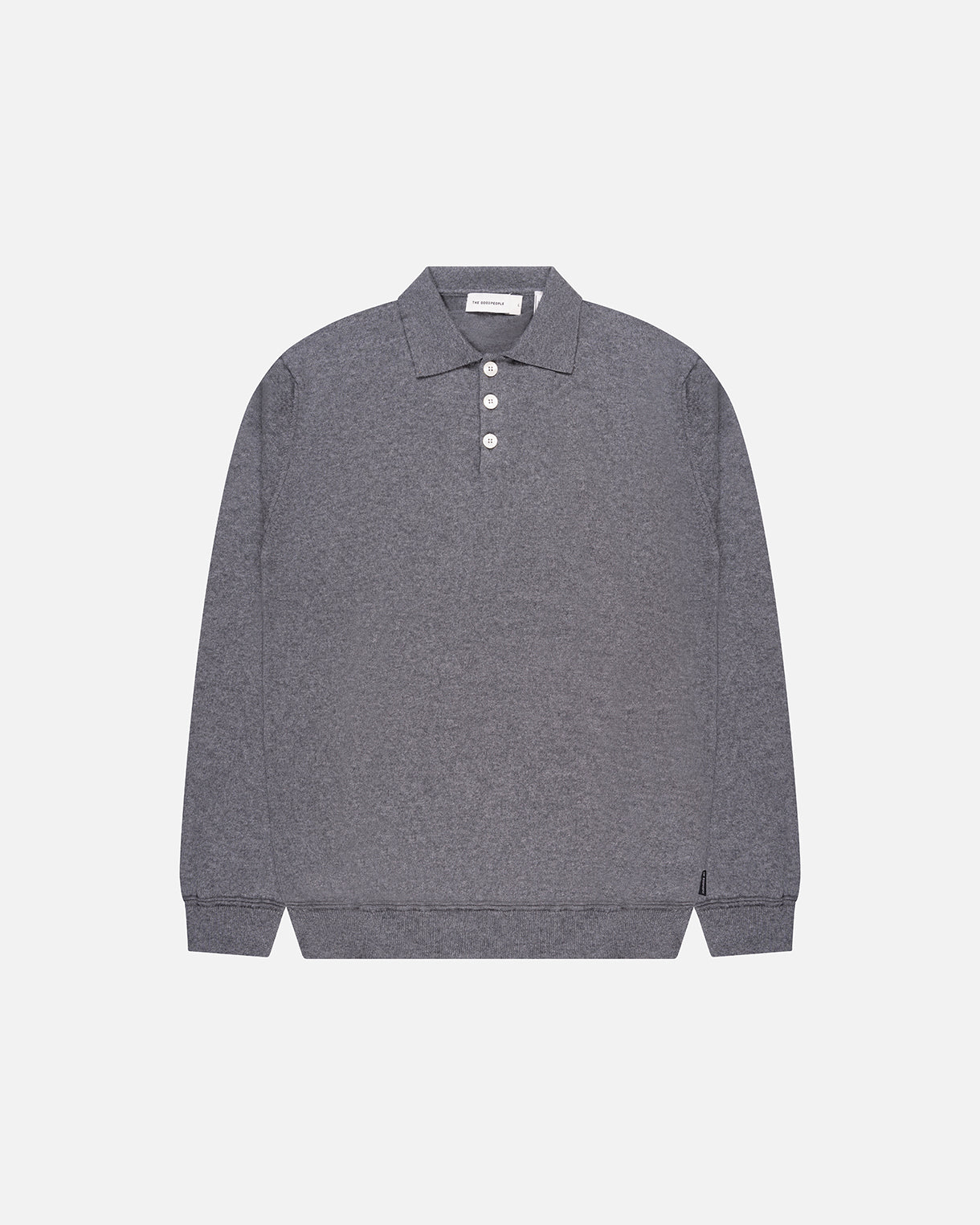 GOODPEOPLE Kario polo maglia manica lunga grigio melange