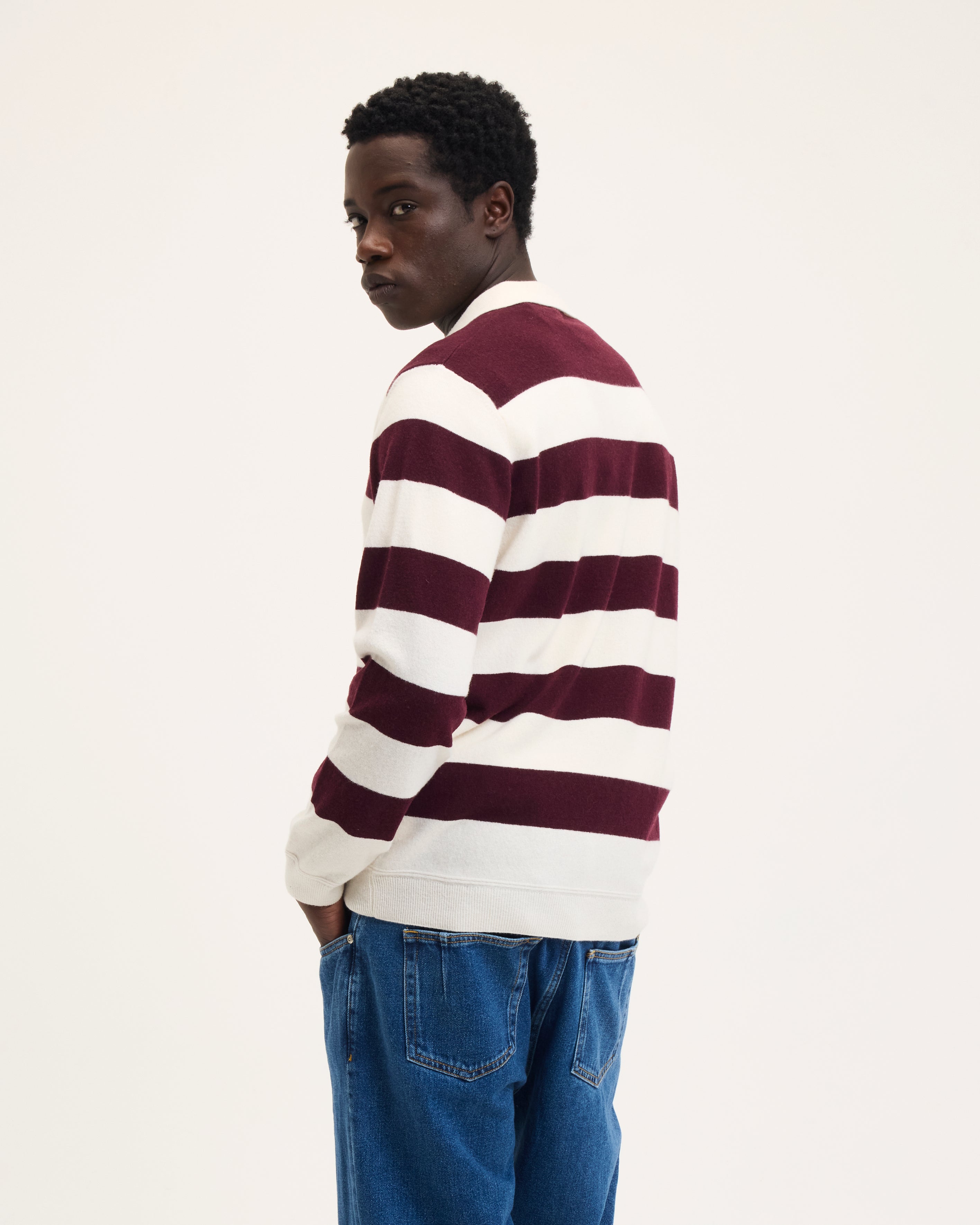 Goodpeople Ken polo in maglia lana bordeaux