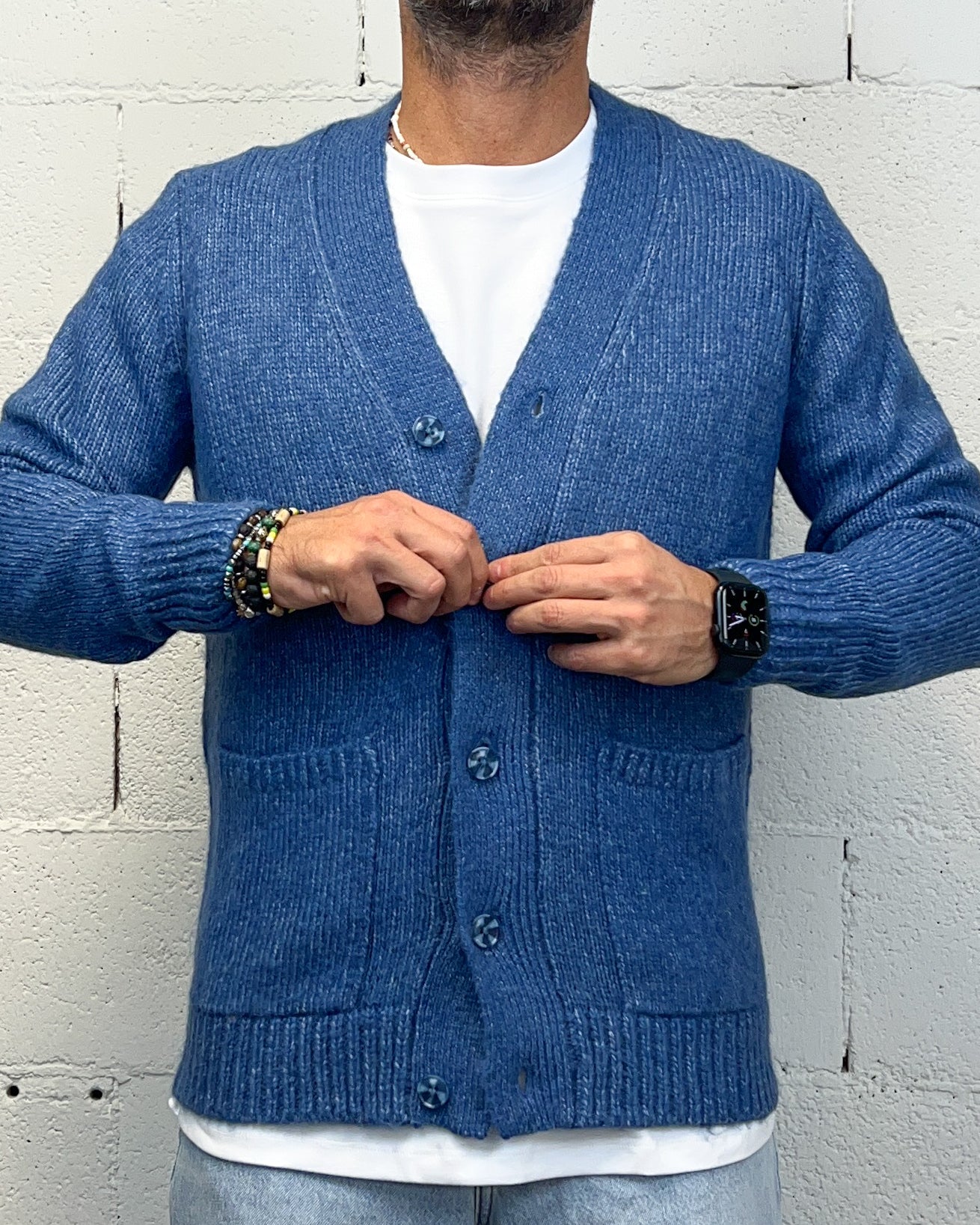 OVER-D Topazio Cardigan Tasche Toppa Vestibilità Regolare
