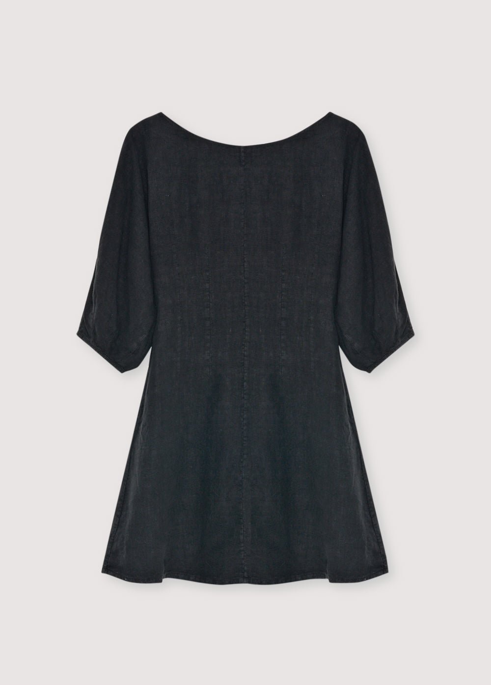 The New Society Galium Short abito corto lino nero