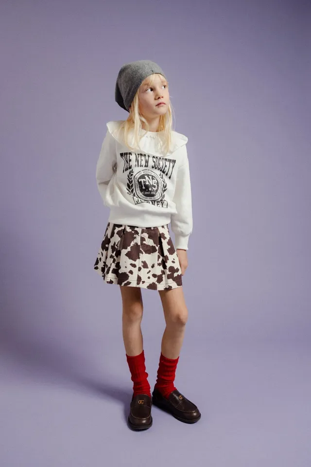 The New Society Dakota gonna bimba Cow Print denim cotone