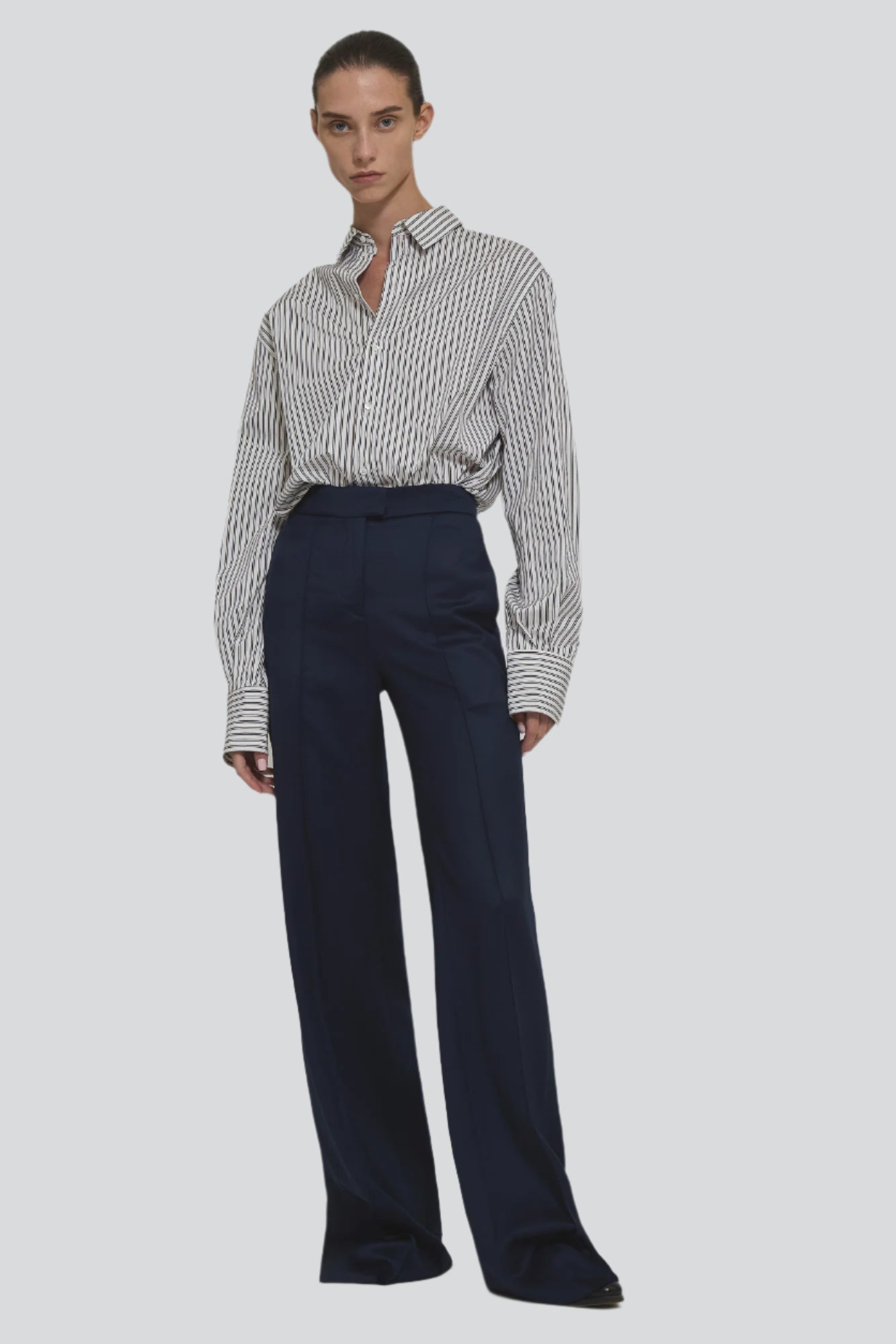 Sa Su Phi Andrea pantalone dritto lana blu navy
