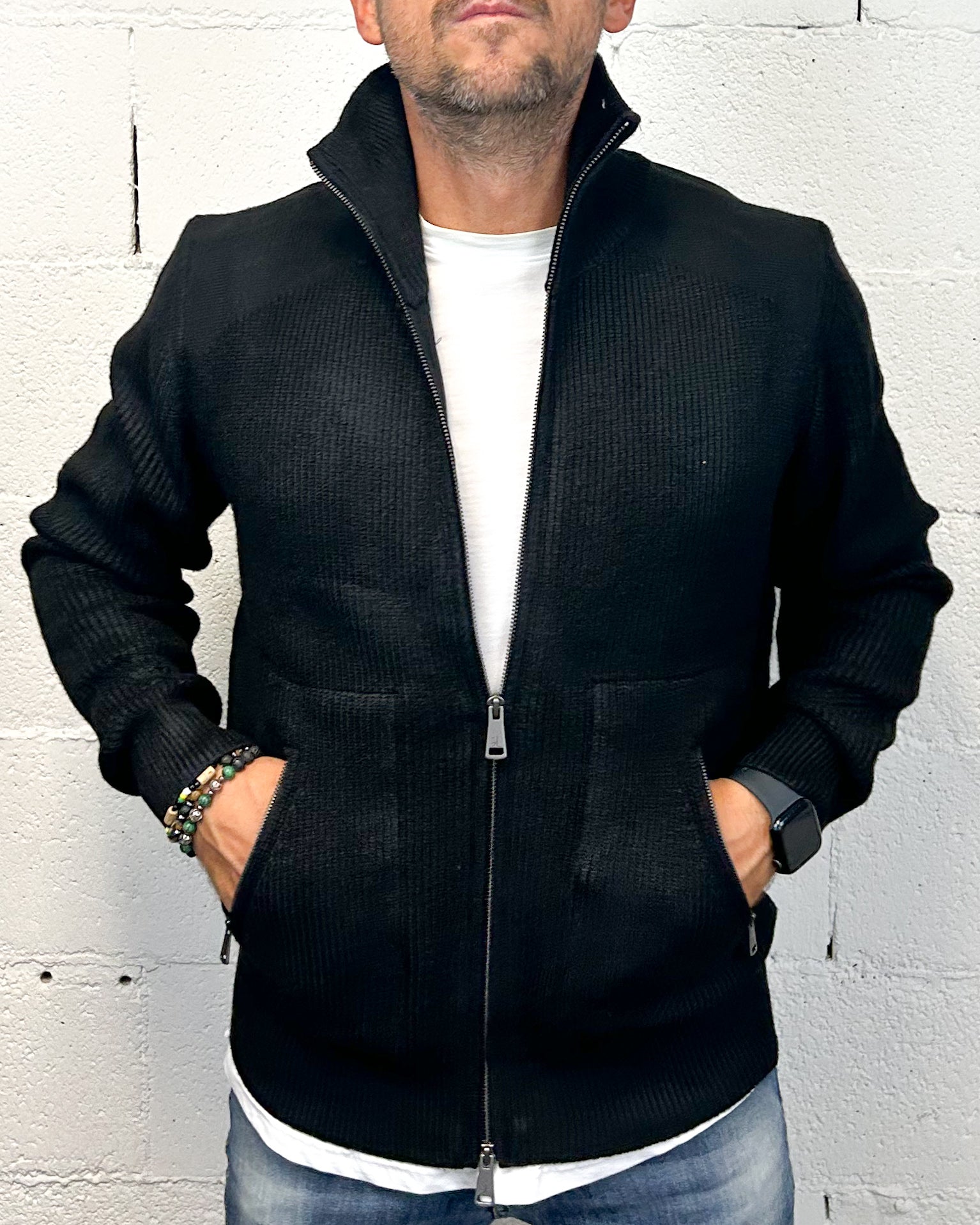 Gianni Lupo felpa con zip nera