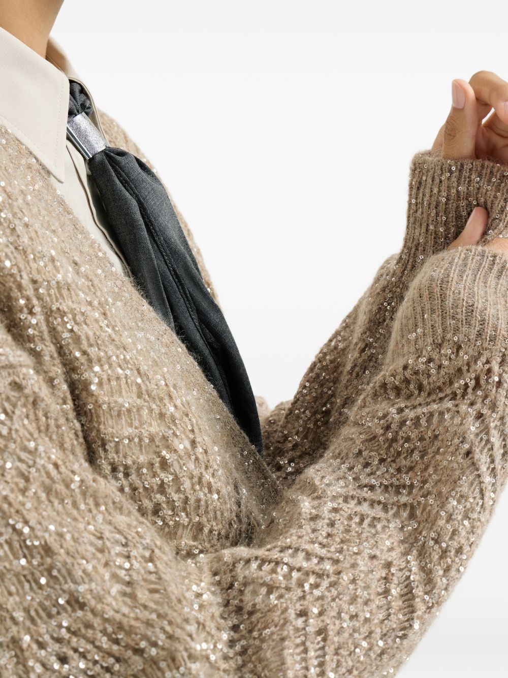Brunello Cucinelli MRG562506 cardigan donna marrone