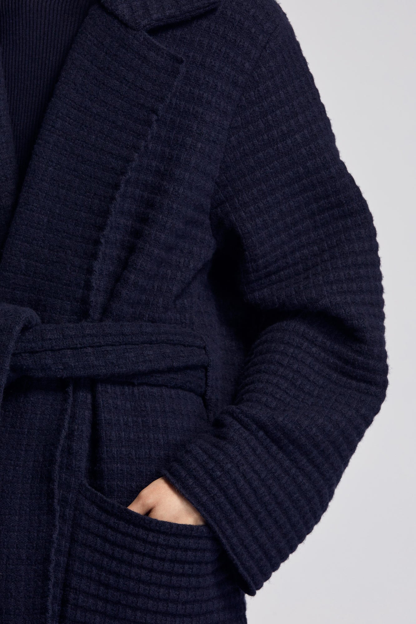 Sa Su Phi Caroline cappotto lungo blu cashmere lana