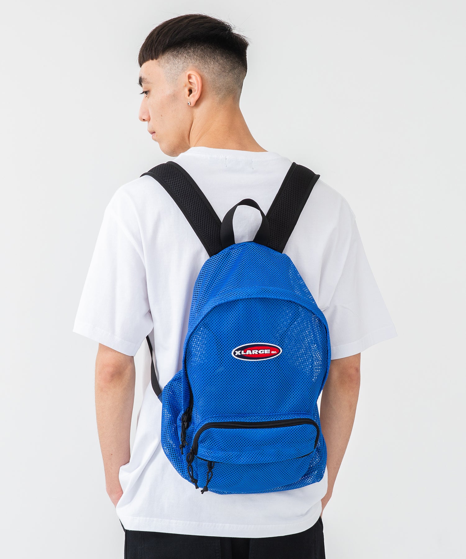X-Large Patched Mesh Backpack zaino nero mesh