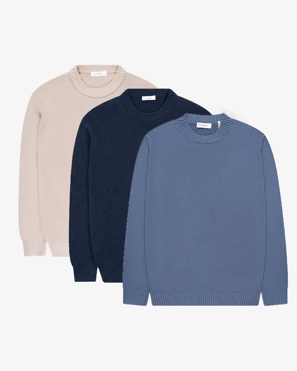 GOODPEOPLE KID maglione girocollo cotone 3-pack