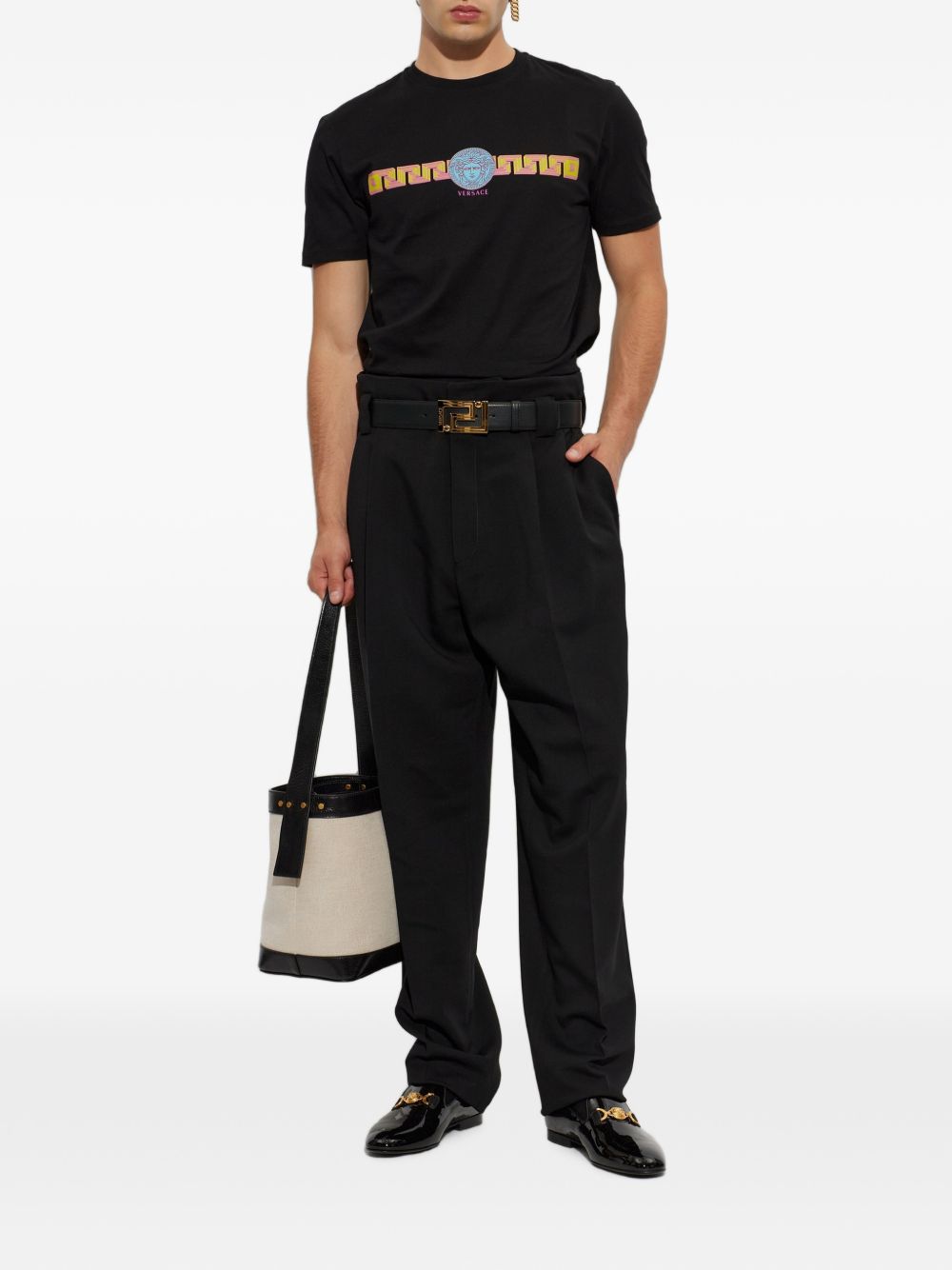 Versace 1026452 t-shirt nera uomo taglia vera