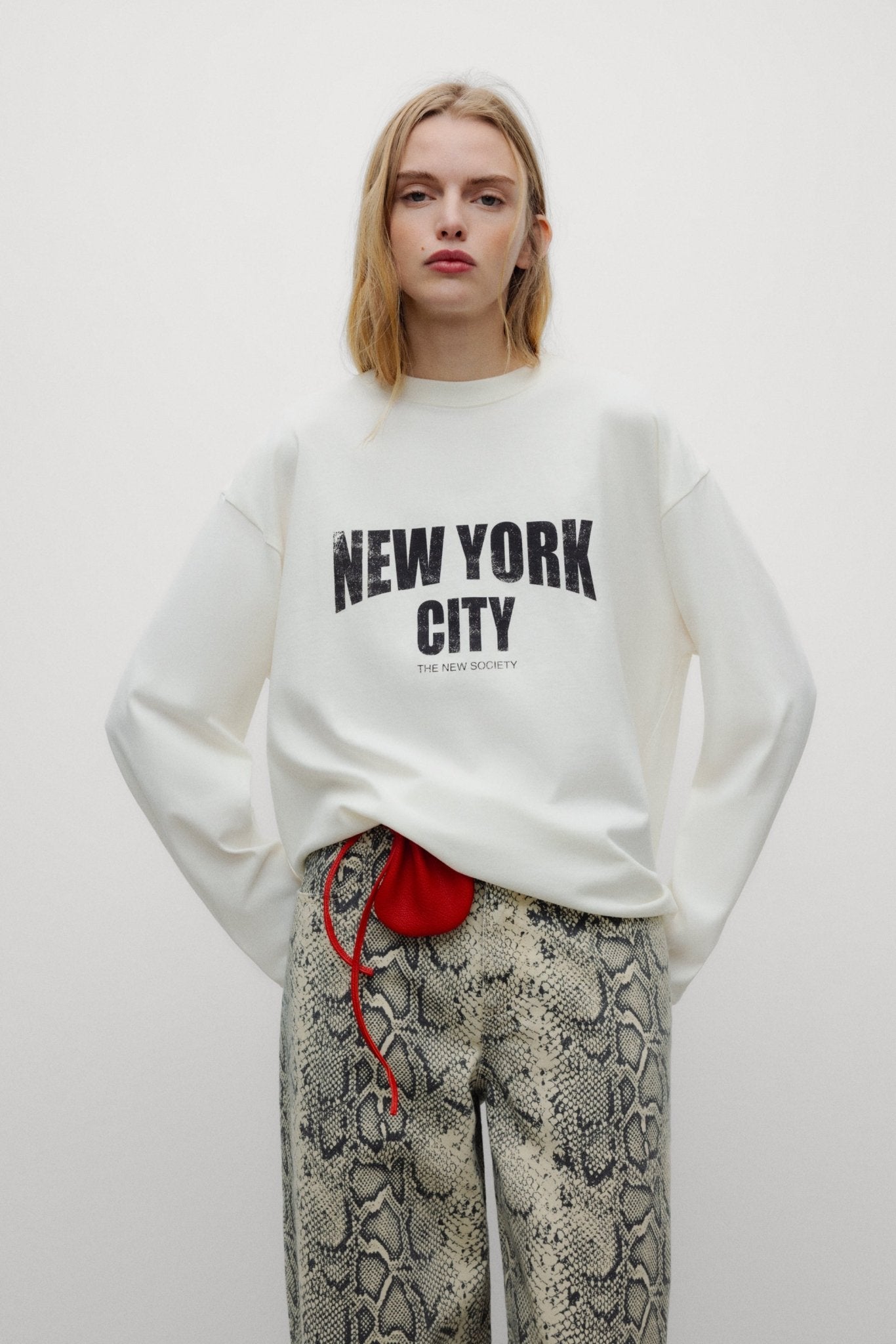 The New Society Kay Whisper White t-shirt cotone bianca donna