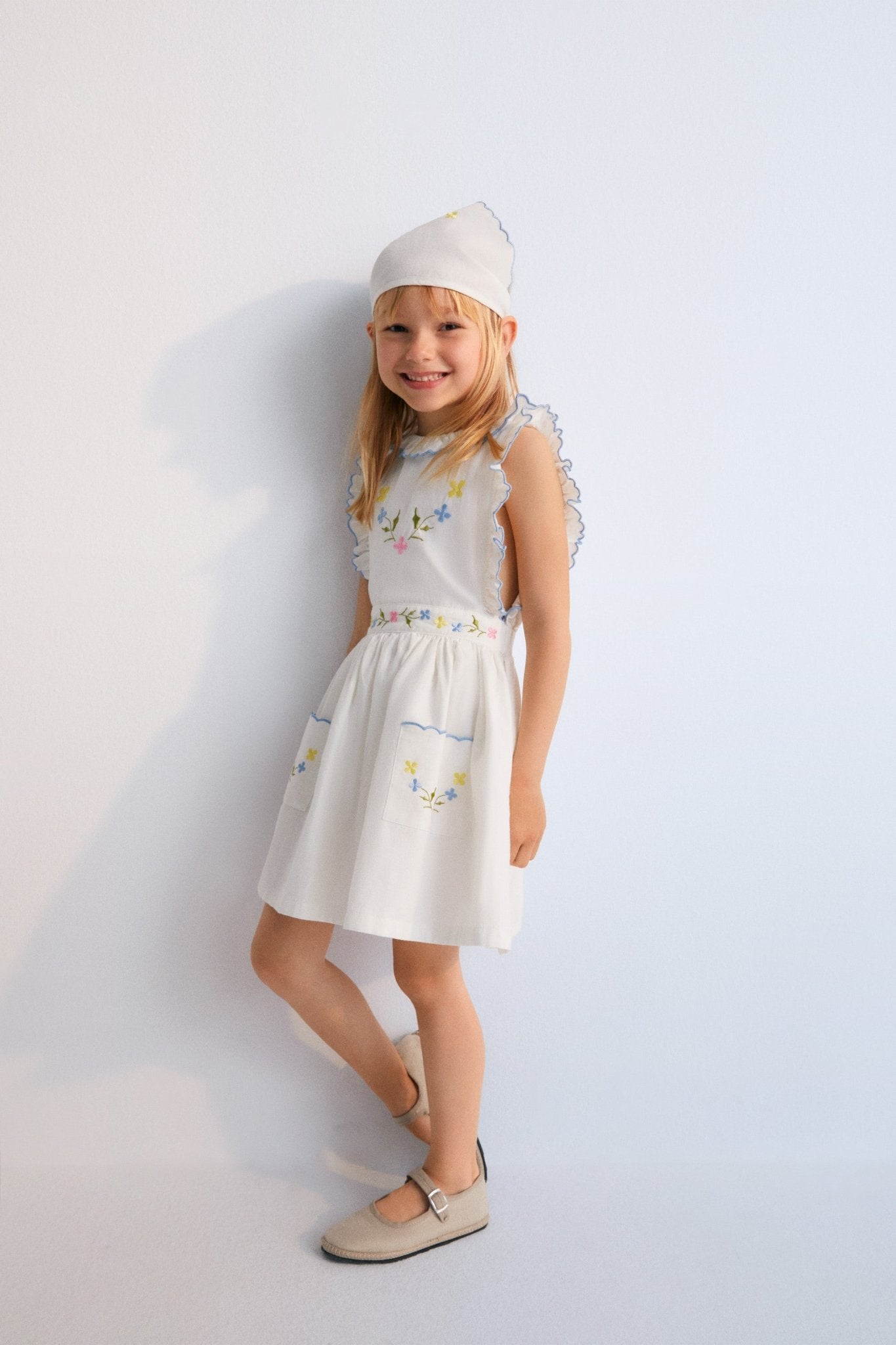 THE NEW SOCIETY Hermione vestito bianco ricamo cotone