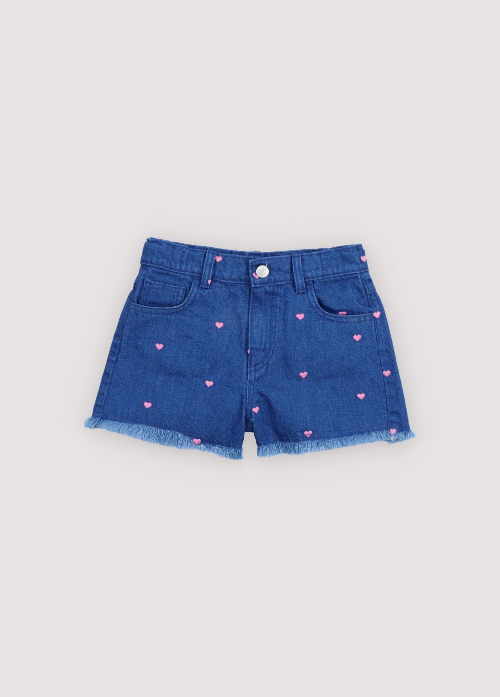 The New Society Lys Short Hearts Embroidery Light Denim shorts 6 anni