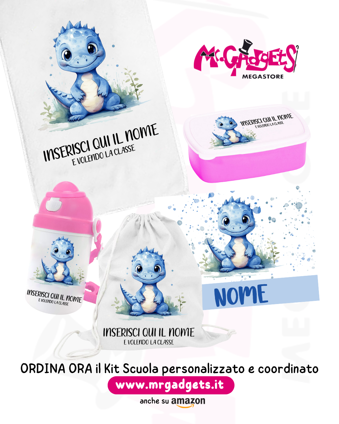 Mr. Gadgets Kit Scuola Drago Set Coordinato Bambini
