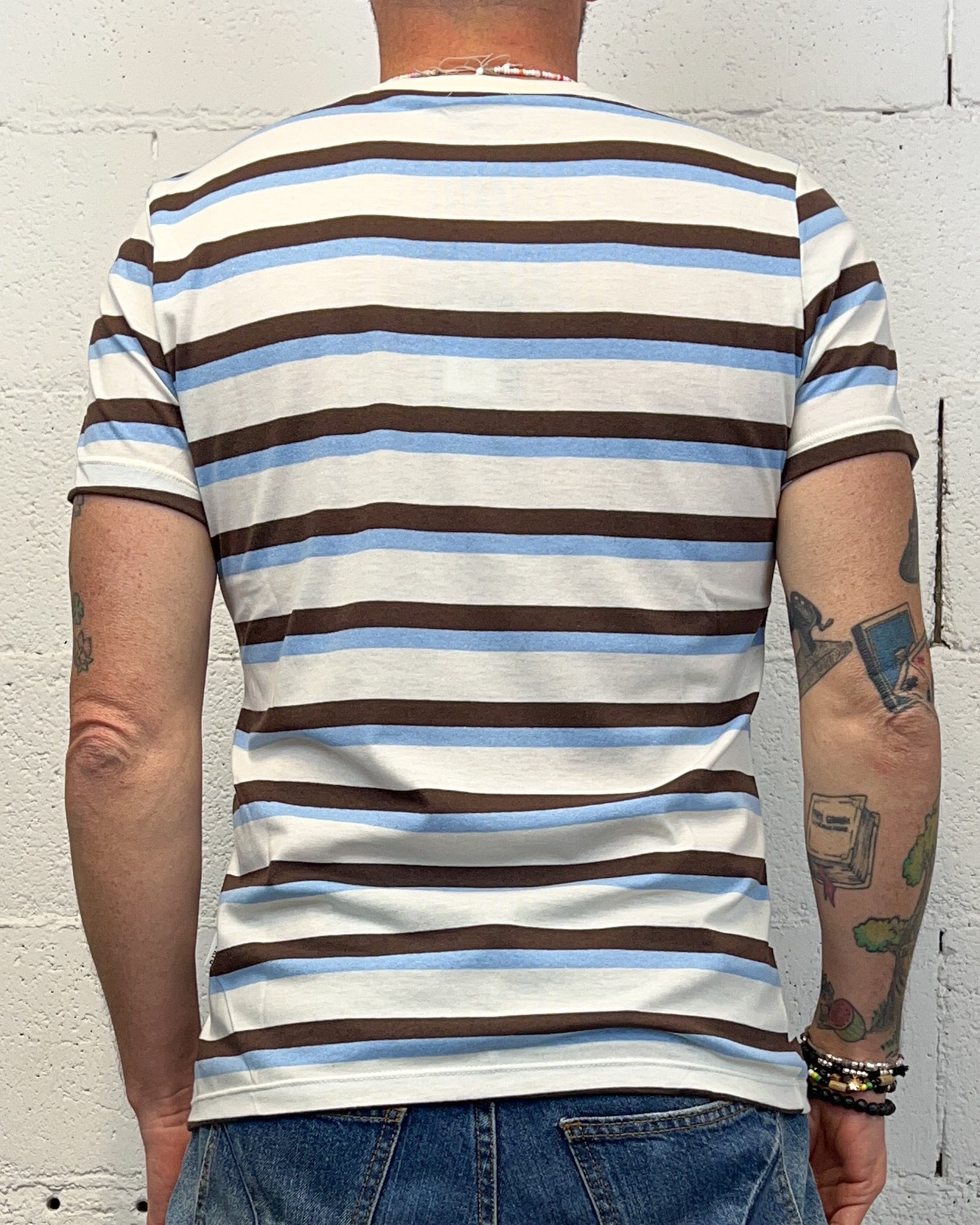 ONLYONE OVER-D Aviazione t-shirt rigata cotone