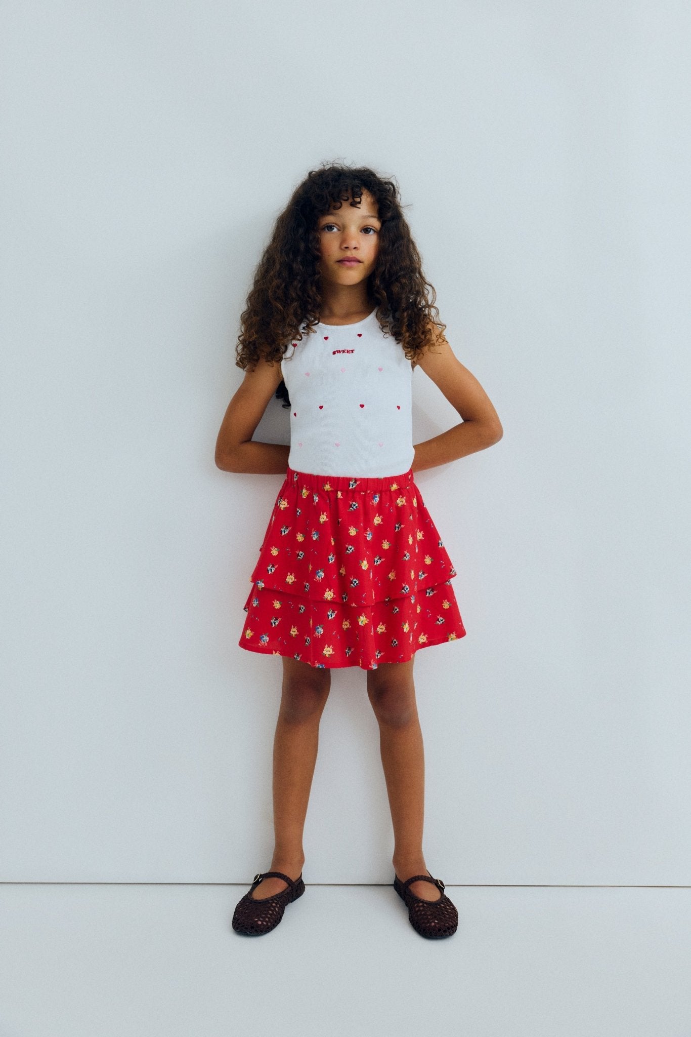The New Society Amapola gonna bambina fiori bio
