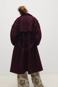 The New Society Tully Woman Coat cappotto donna bordeaux lana