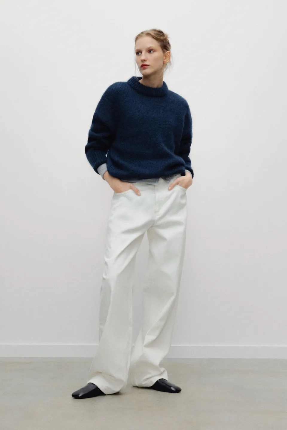 The New Society Giselle pantalone donna off white velluto