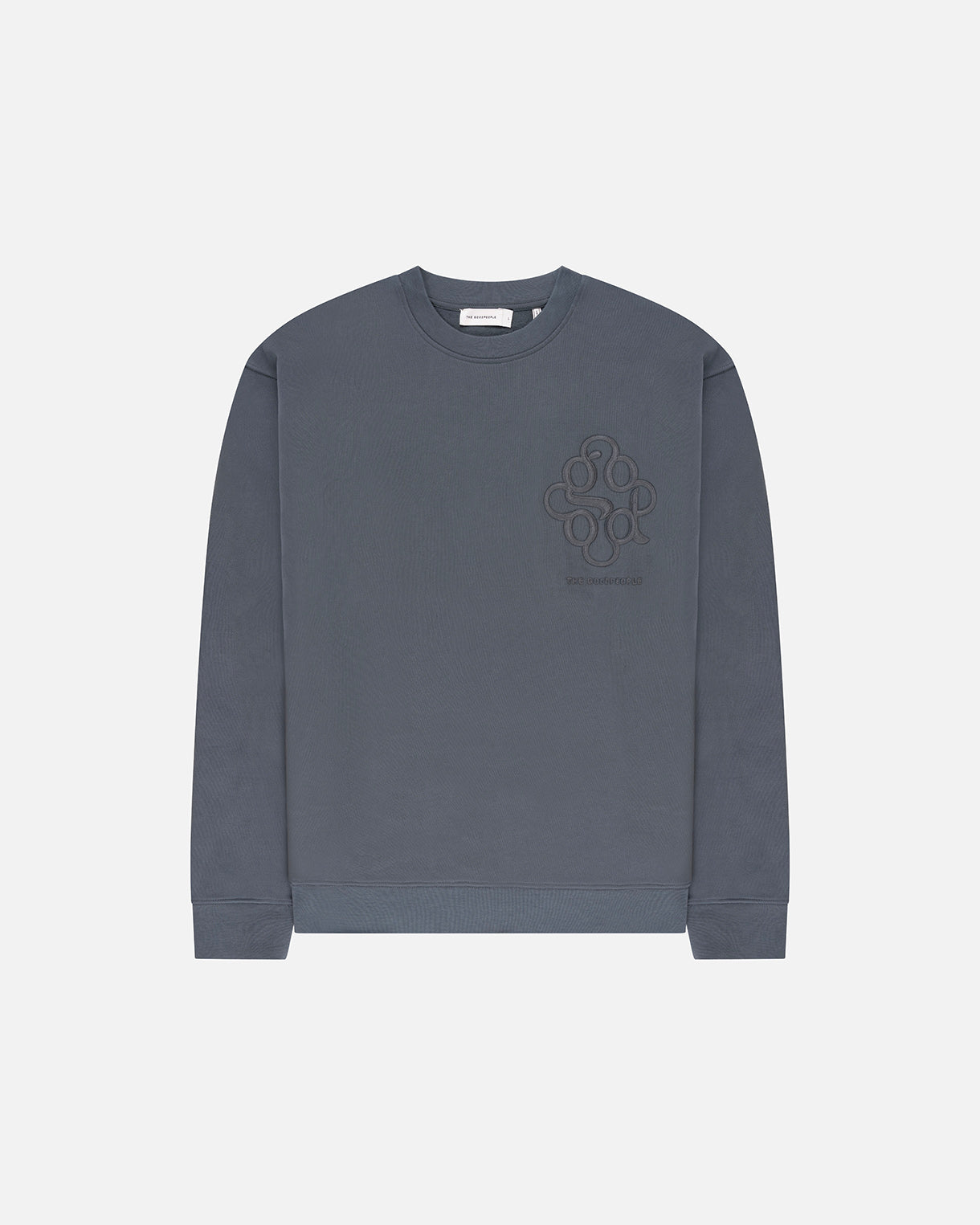GOODPEOPLE Lucas Embroidered Signature Sweater maglione verde cotone