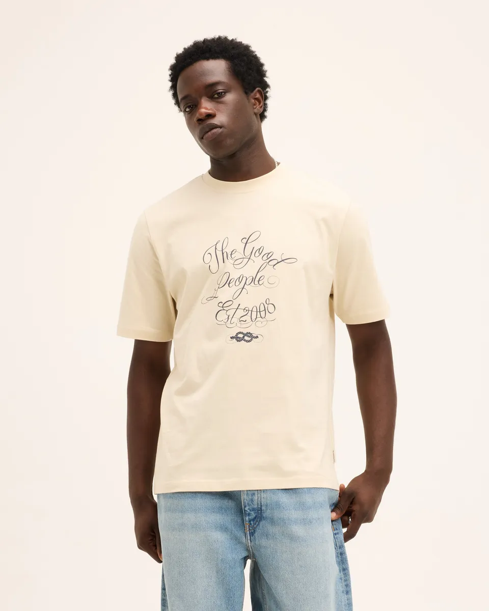 GOODPEOPLE Oscar Artwork t-shirt cotone off white