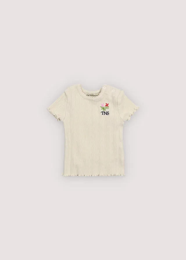 The New Society Romero Baby Tee Ecru maglietta 6 mesi traforata