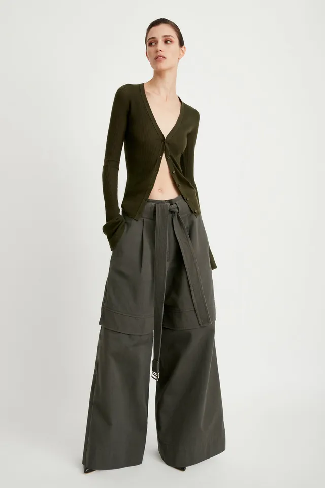 Sa Su Phi Giorgia pantaloni cargo cotone verde militare