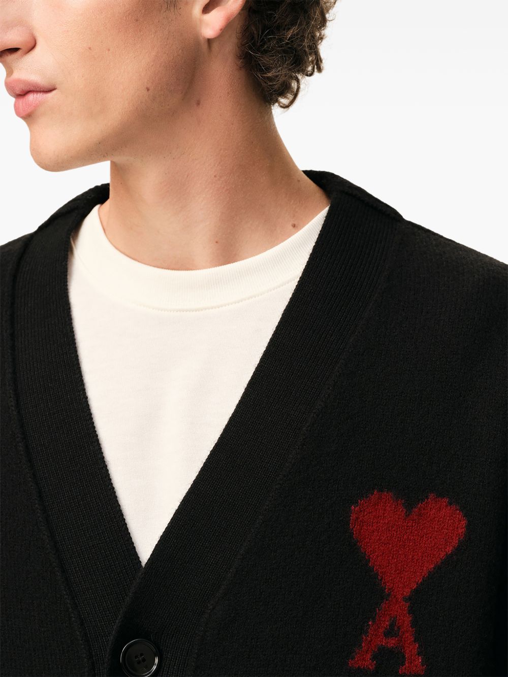 Ami Ami de Coeur UKC367018 cardigan nero lana merino