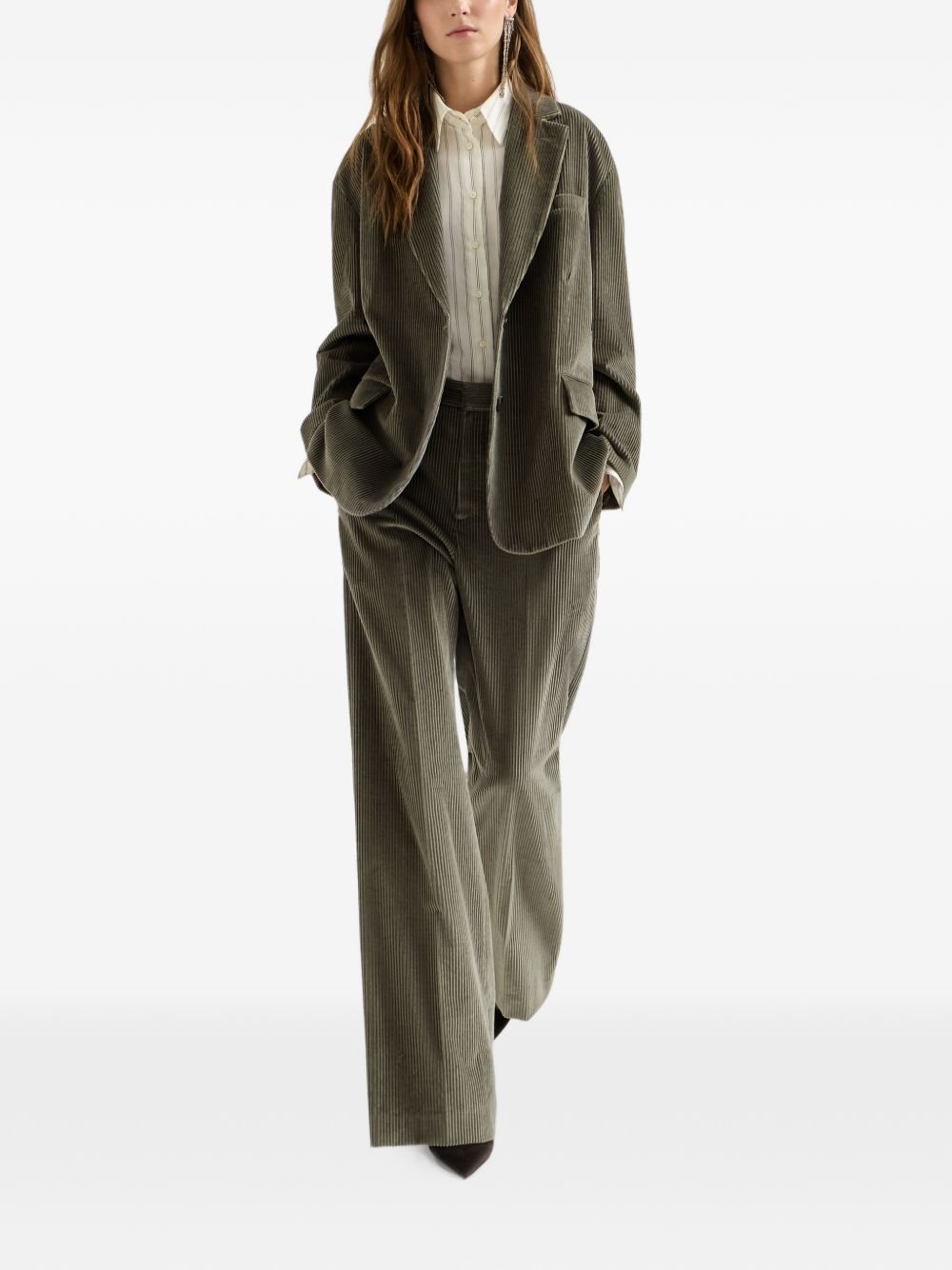 Brunello Cucinelli MA180P8724 pantaloni origano