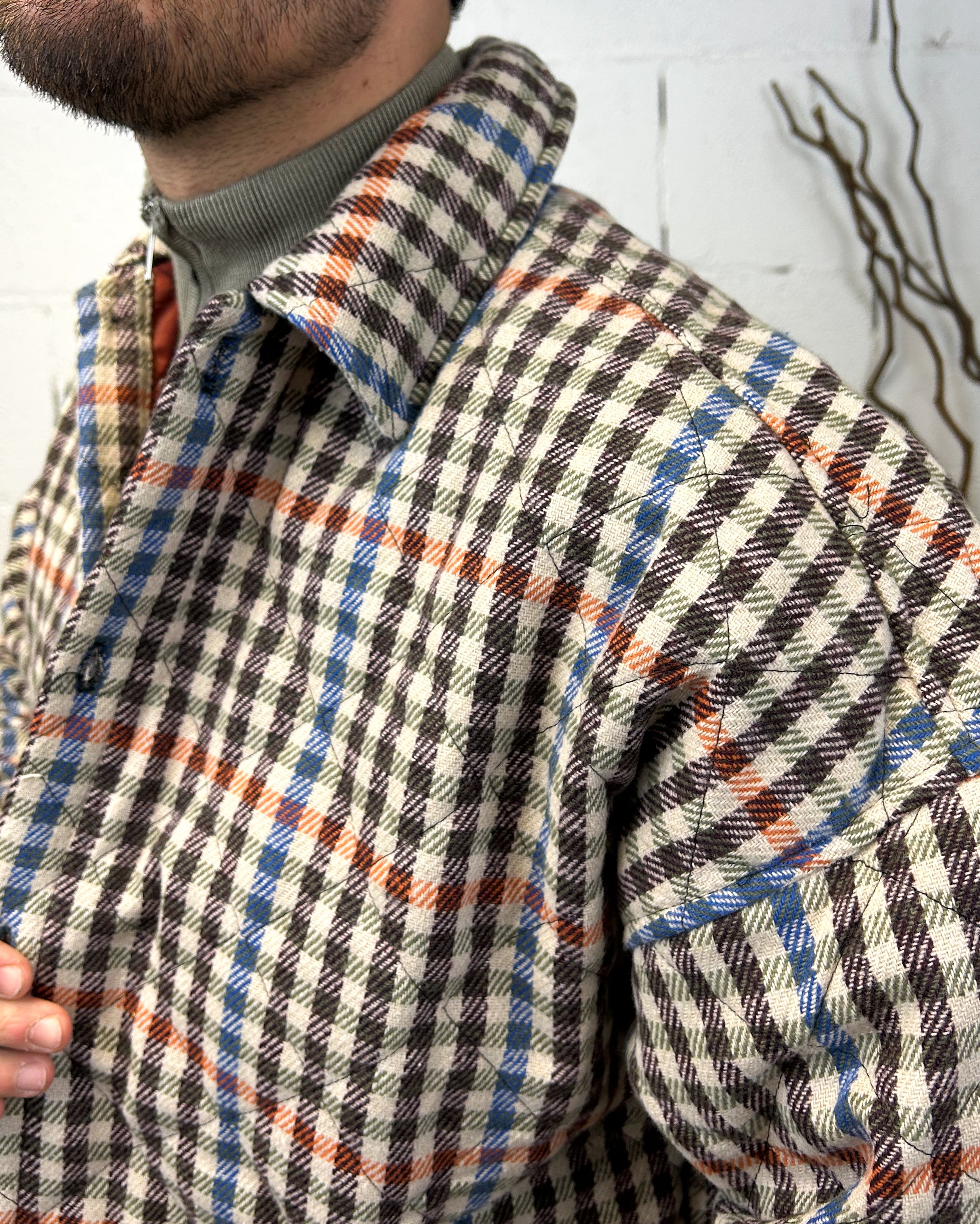 DUCA Check giubbotto camicia oversize marrone quadri