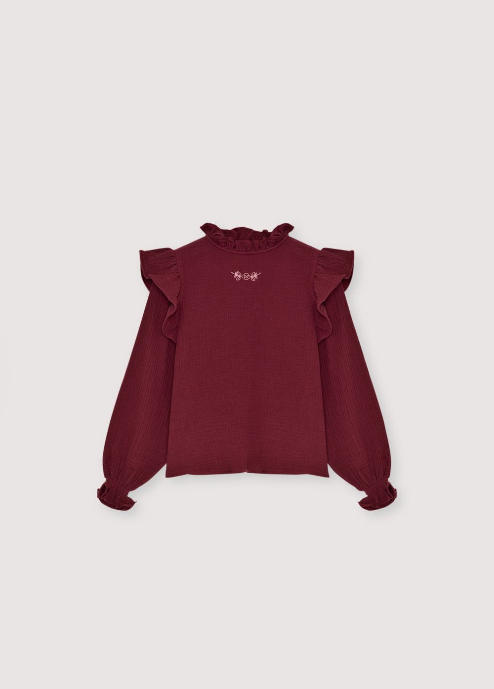 The New Society Maitea Plum Fantasy camicia garza cotone