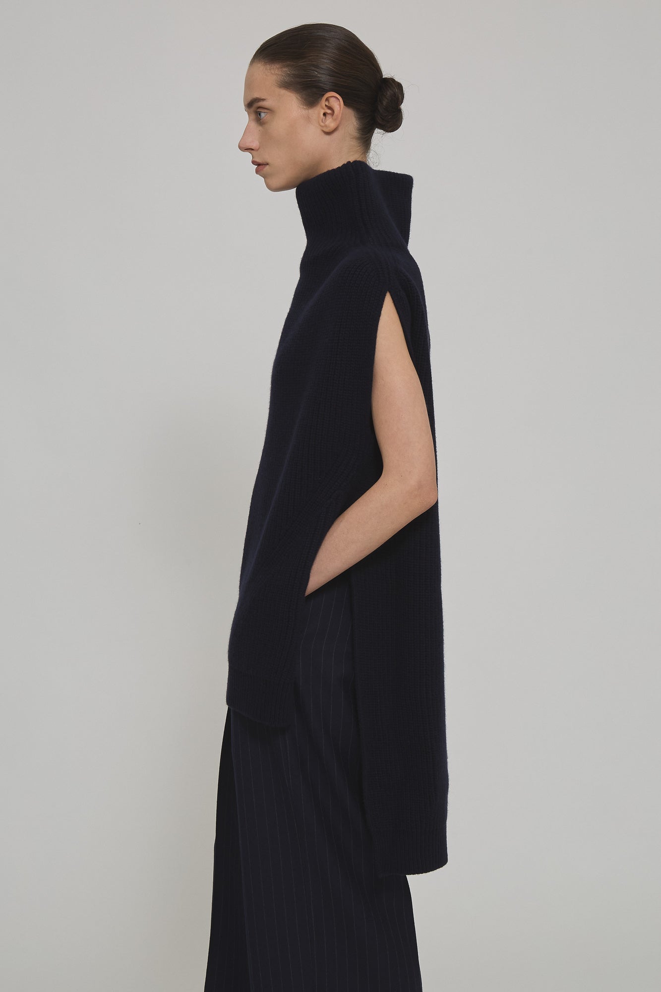 Sa Su Phi maglione smanicato blu in cashmere
