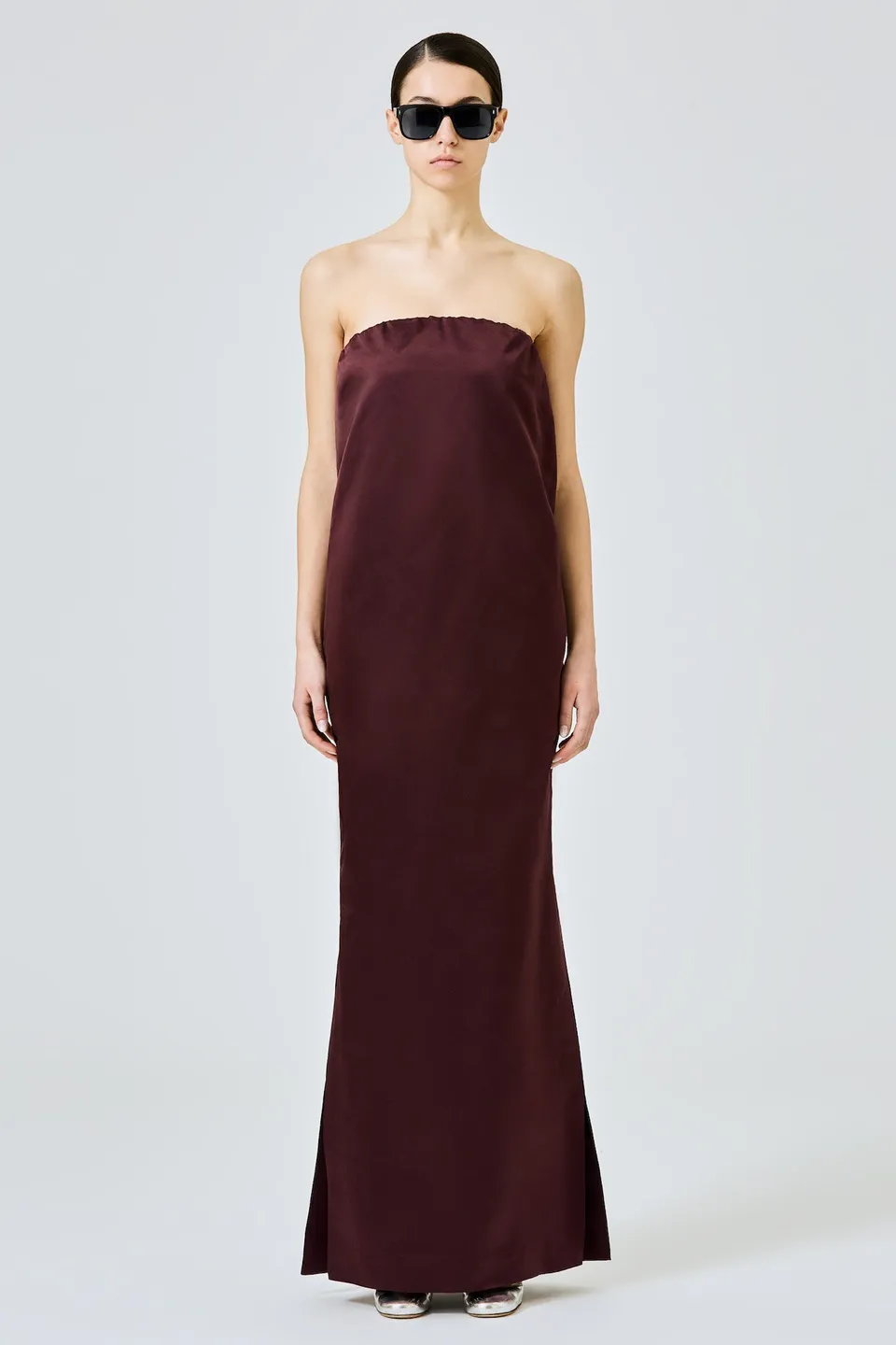 Sa Su Phi Gilda abito lungo seta duchesse bordeaux