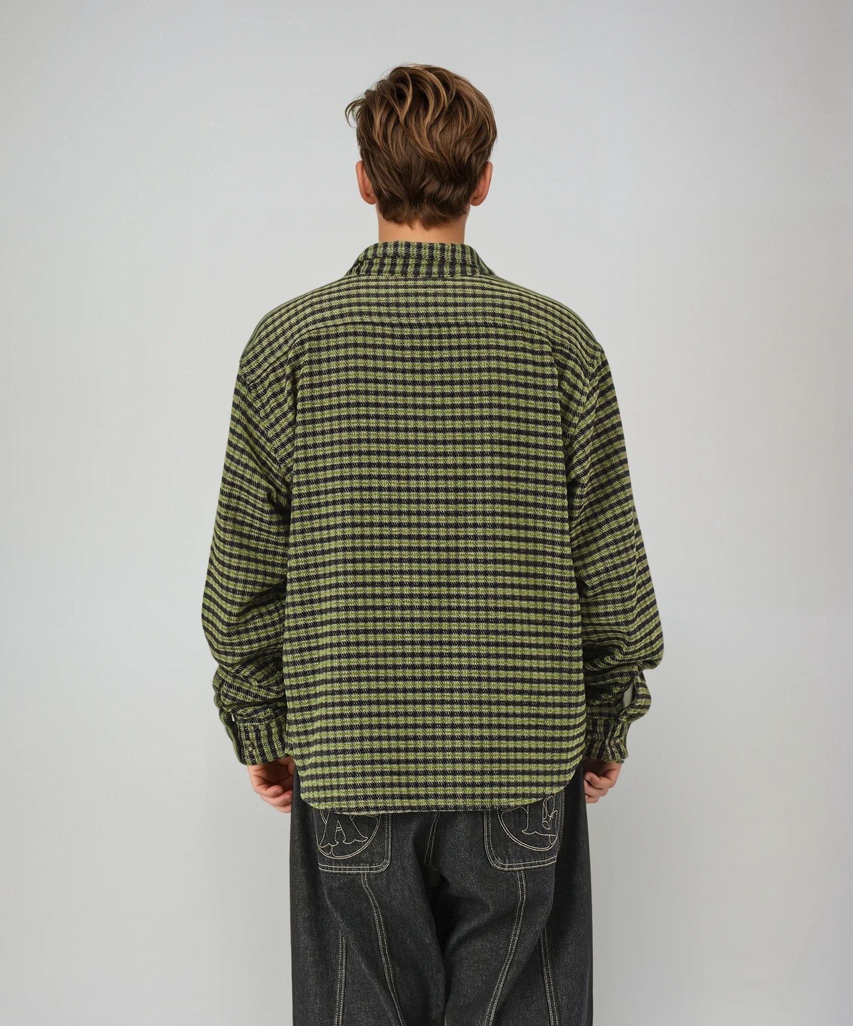 X-Large L/S Plaid Shirt camicia quadri nera