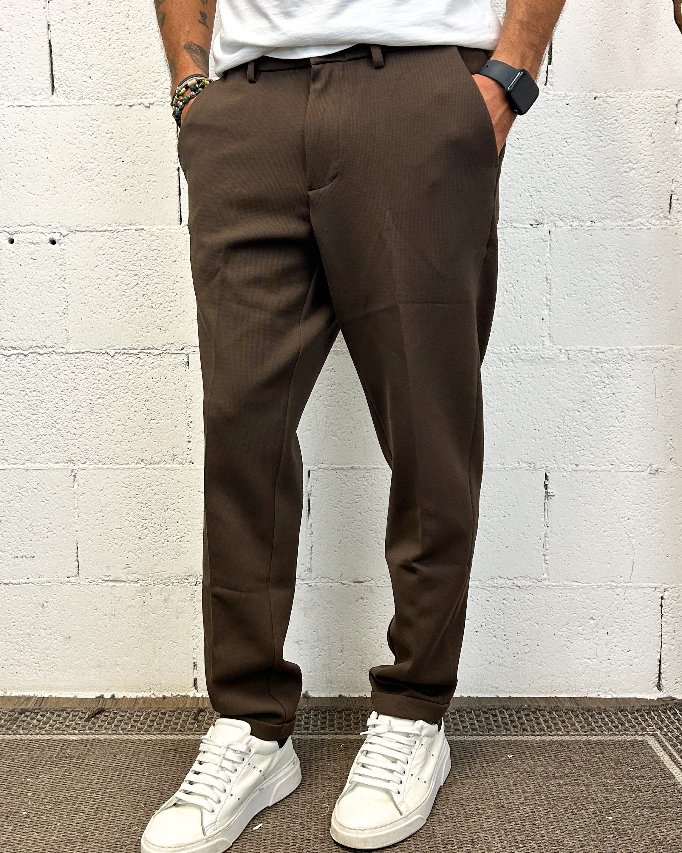 ONLYONE GIANNI LUPO Capri pantalone chino coffee vestibilità regolare