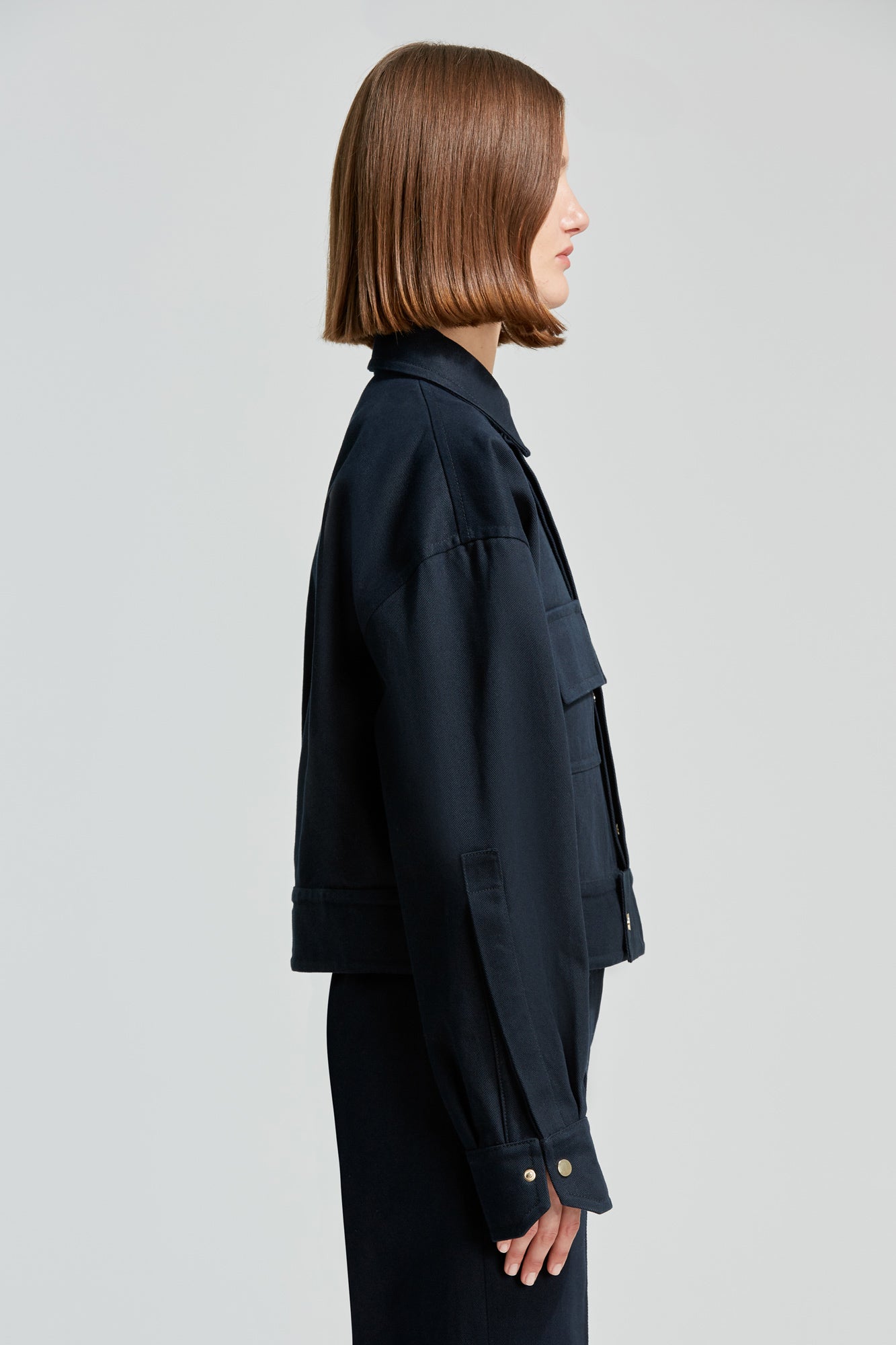 Sa Su Phi Lorenza giacca in gabardine blu navy