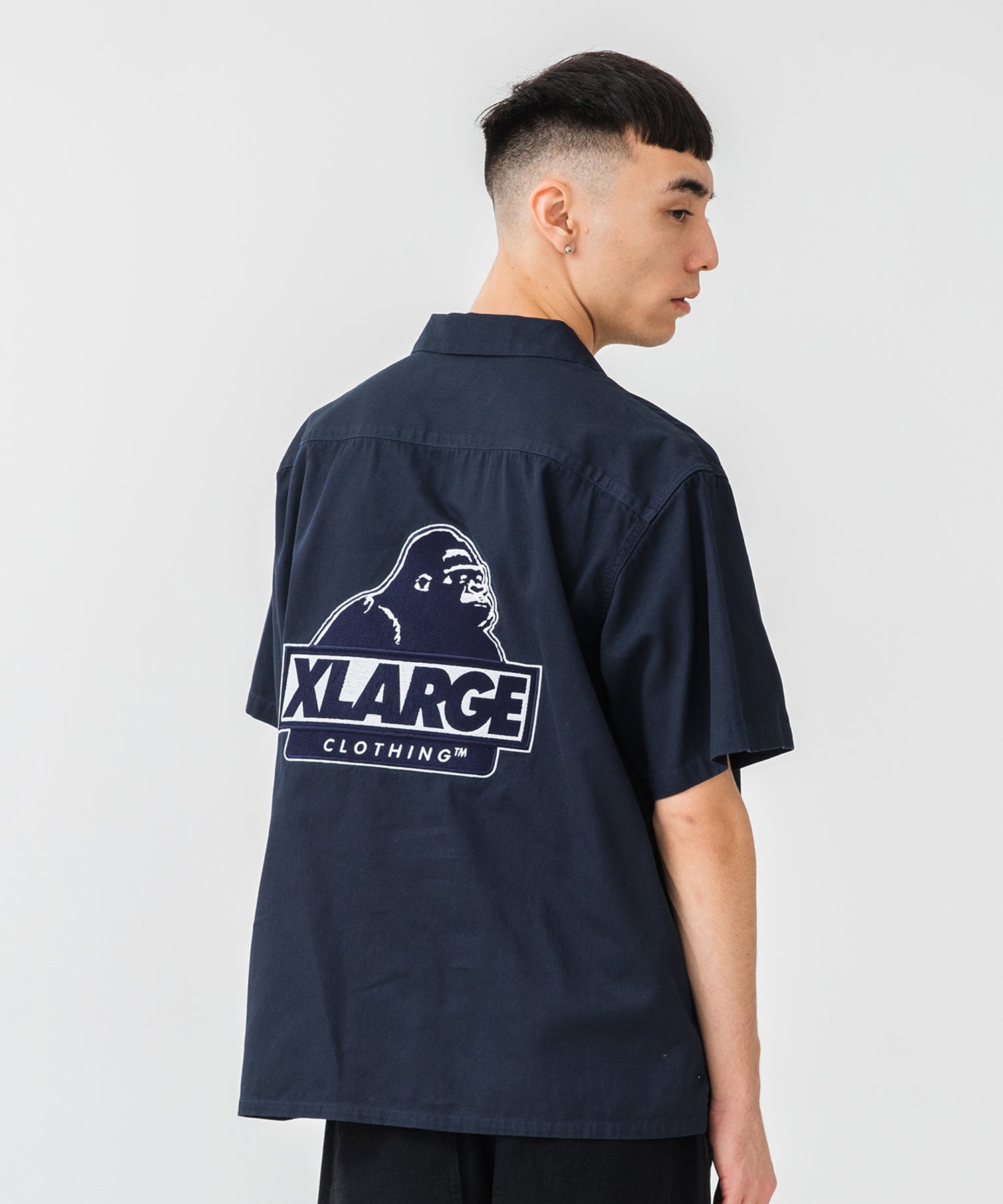 X-Large S/S OG Open Collar camicia bianca